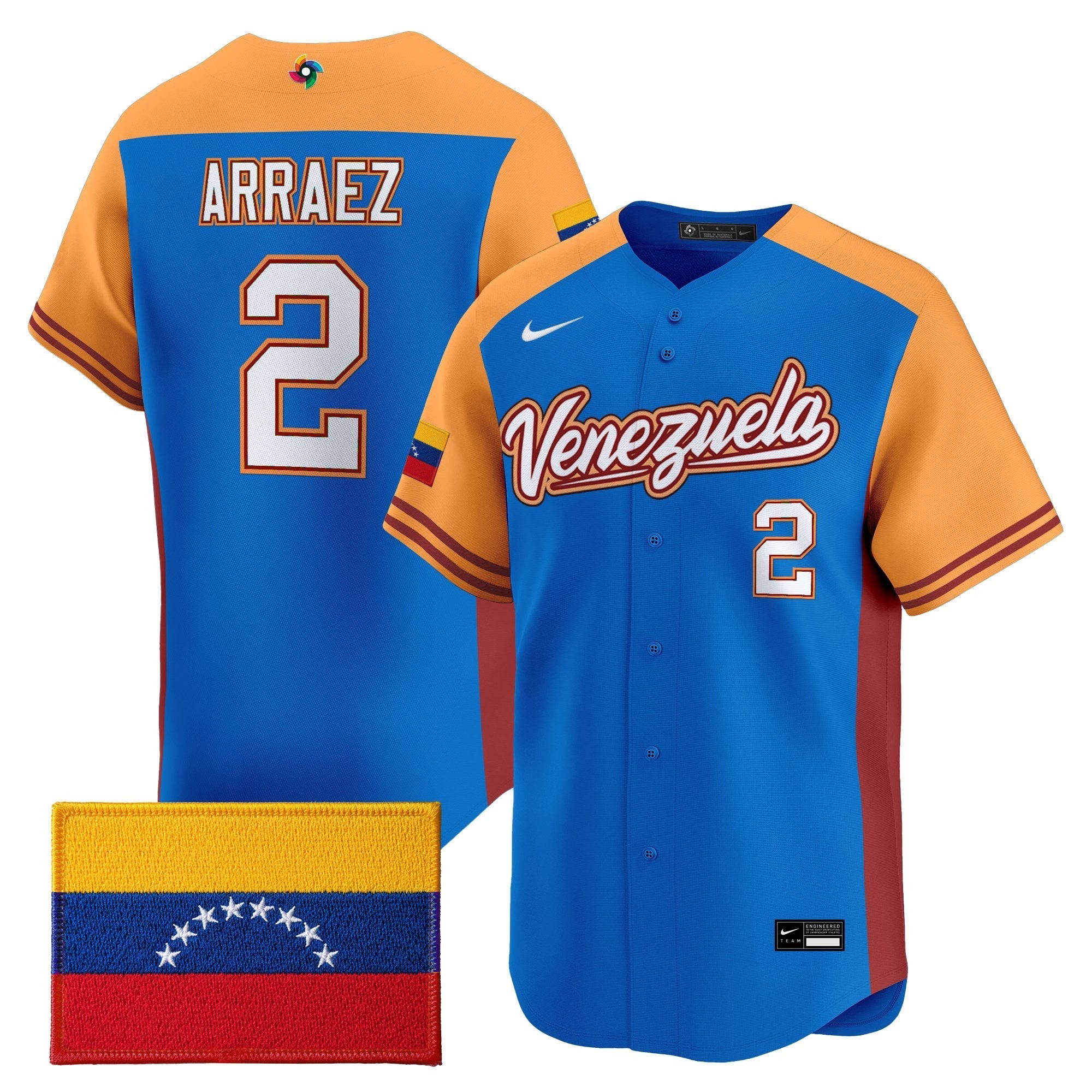 Team Venezuela World Baseball Classic Vapor Premier Jersey - 2026 Roster - Stitched