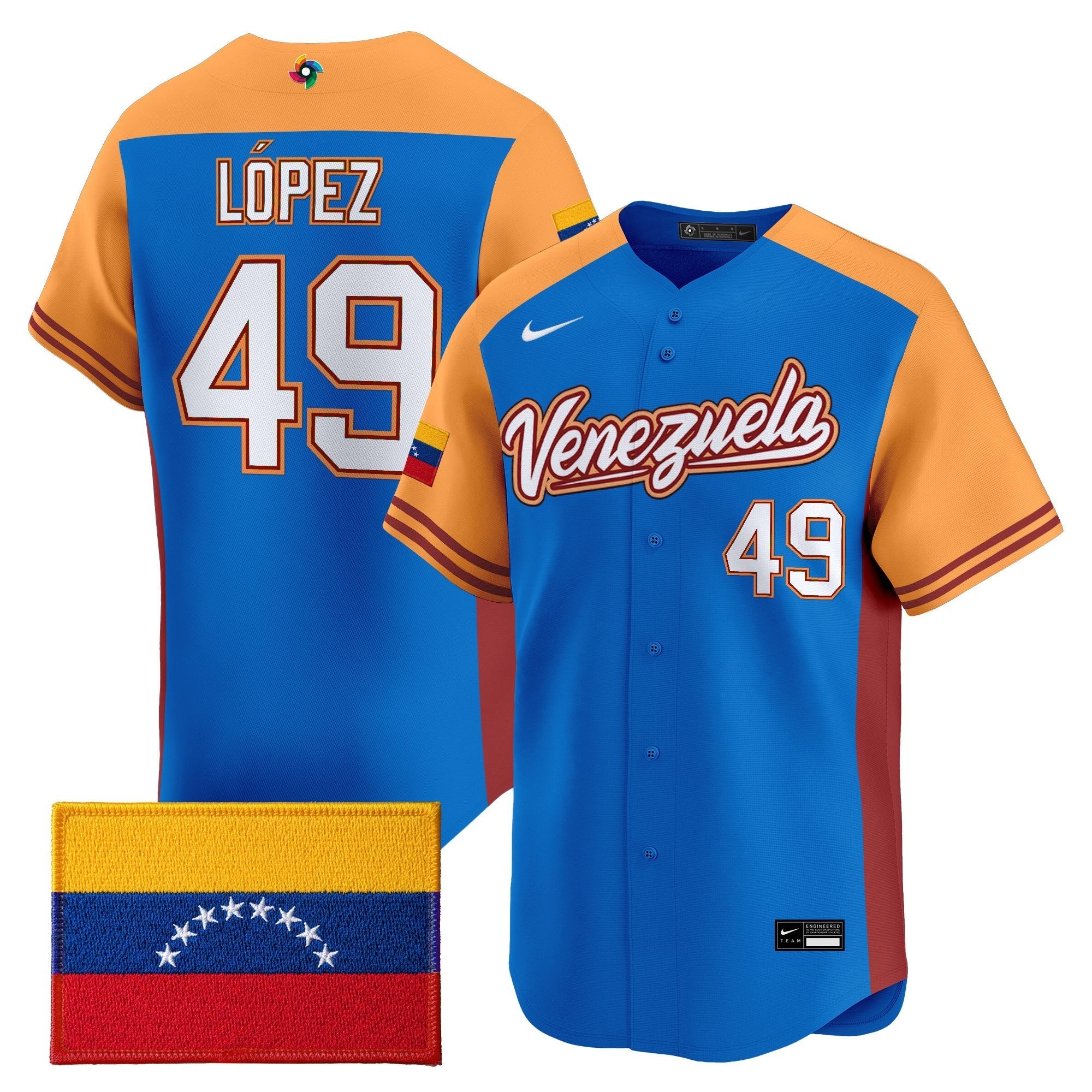 Team Venezuela World Baseball Classic Vapor Premier Jersey - 2026 Roster - Stitched