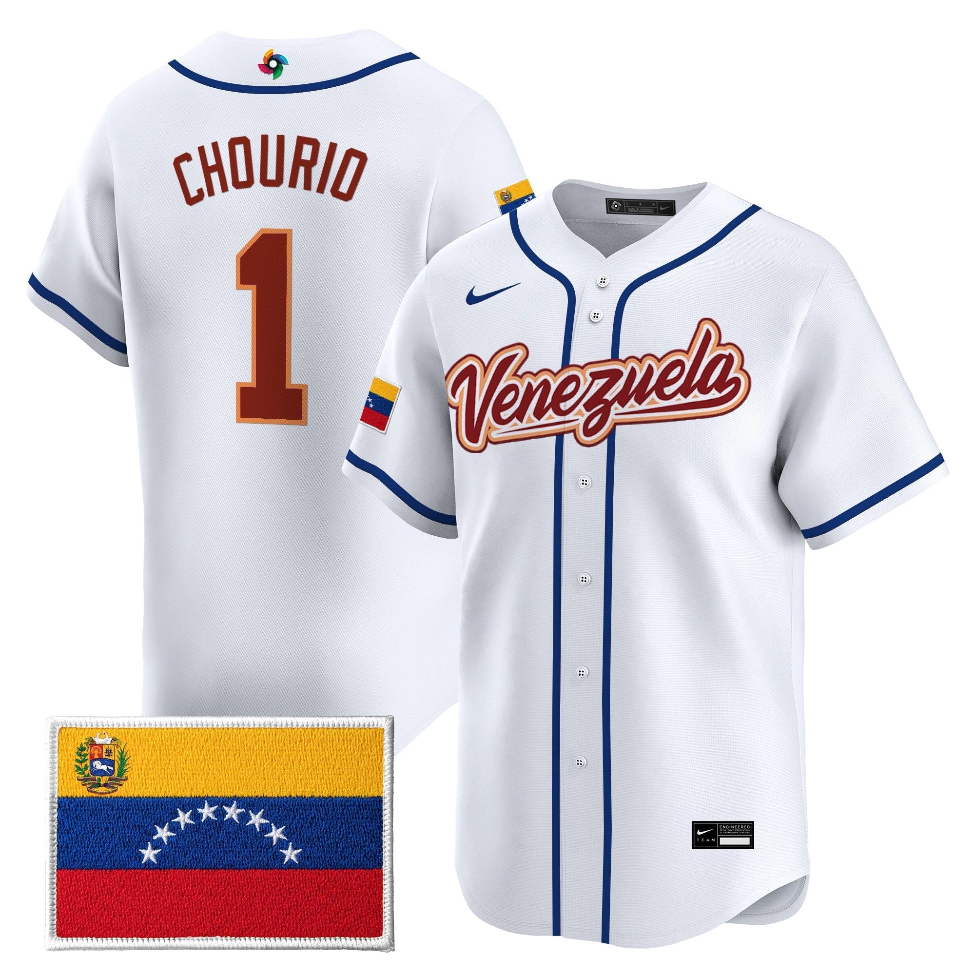 Team Venezuela World Baseball Classic Vapor Premier Jersey - 2026 Roster - Stitched