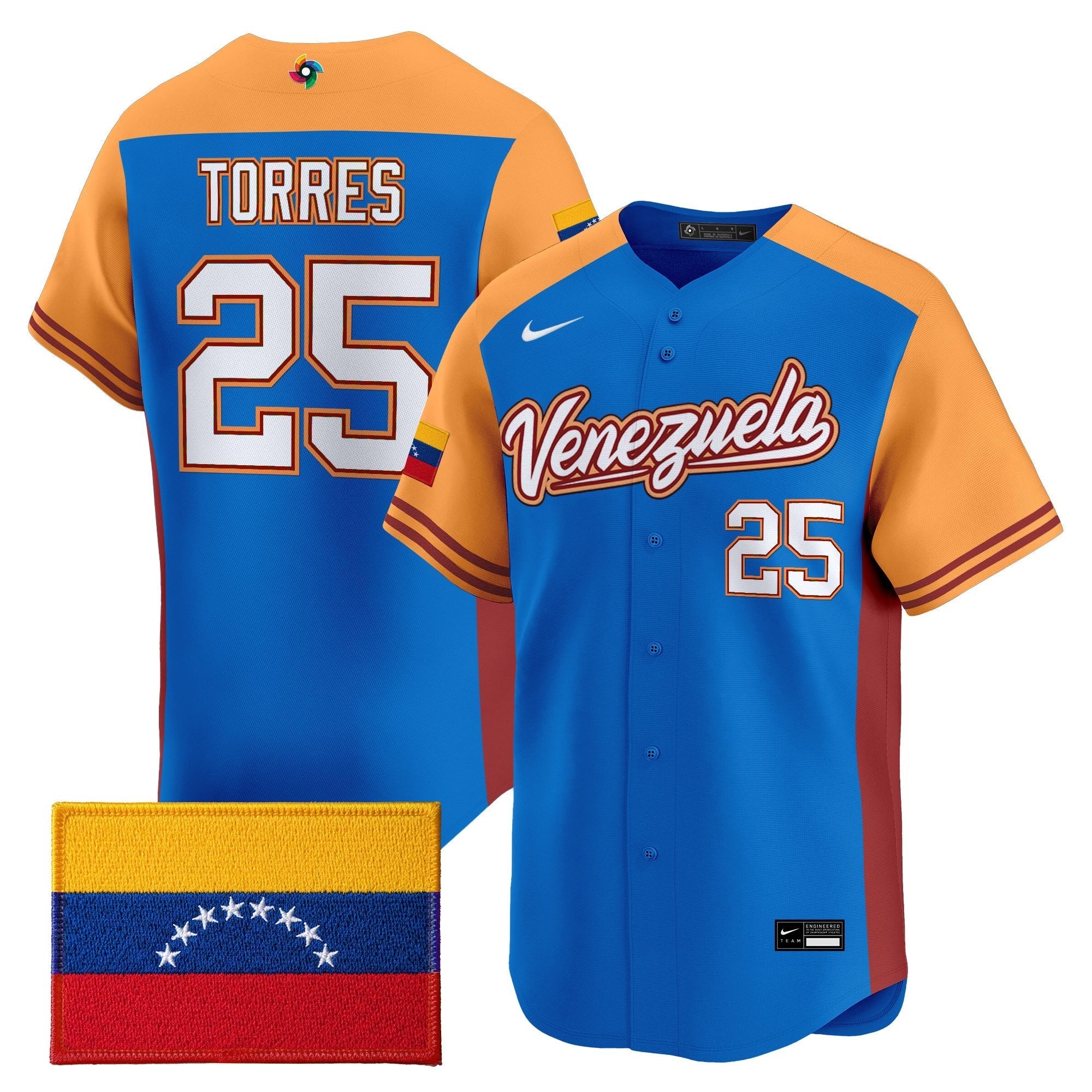 Team Venezuela World Baseball Classic Vapor Premier Jersey - 2026 Roster - Stitched