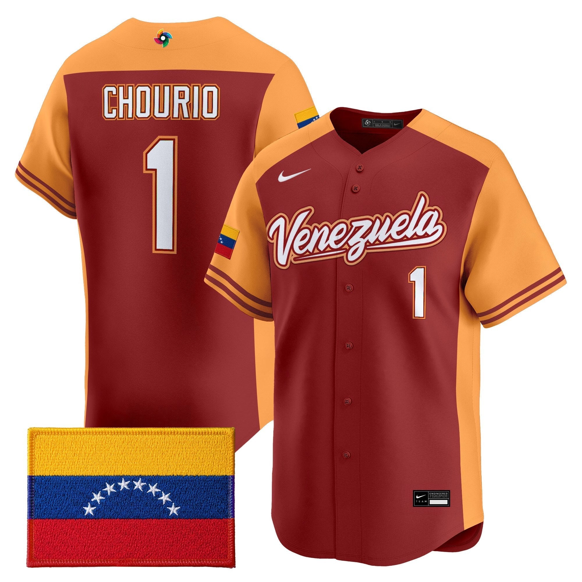Team Venezuela World Baseball Classic Vapor Premier Jersey - 2026 Roster - Stitched