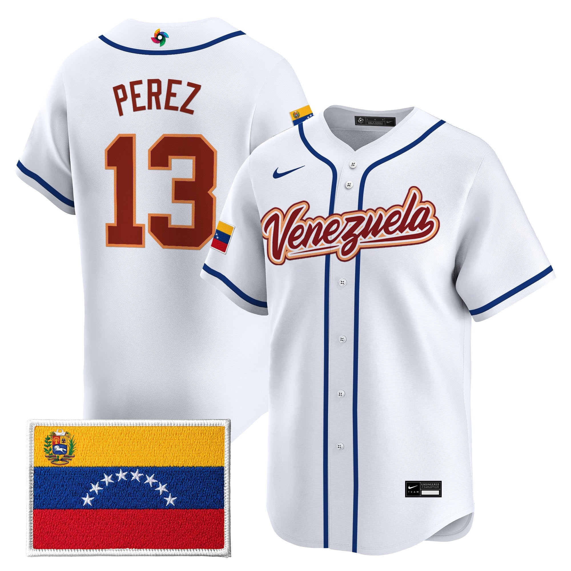 Team Venezuela World Baseball Classic Vapor Premier Jersey - 2026 Roster - Stitched