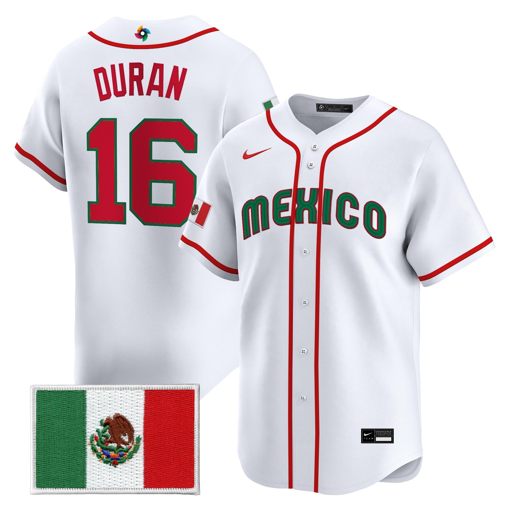 Team Mexico World Baseball Classic Vapor Premier Jersey - 2026 Roster - Stitched