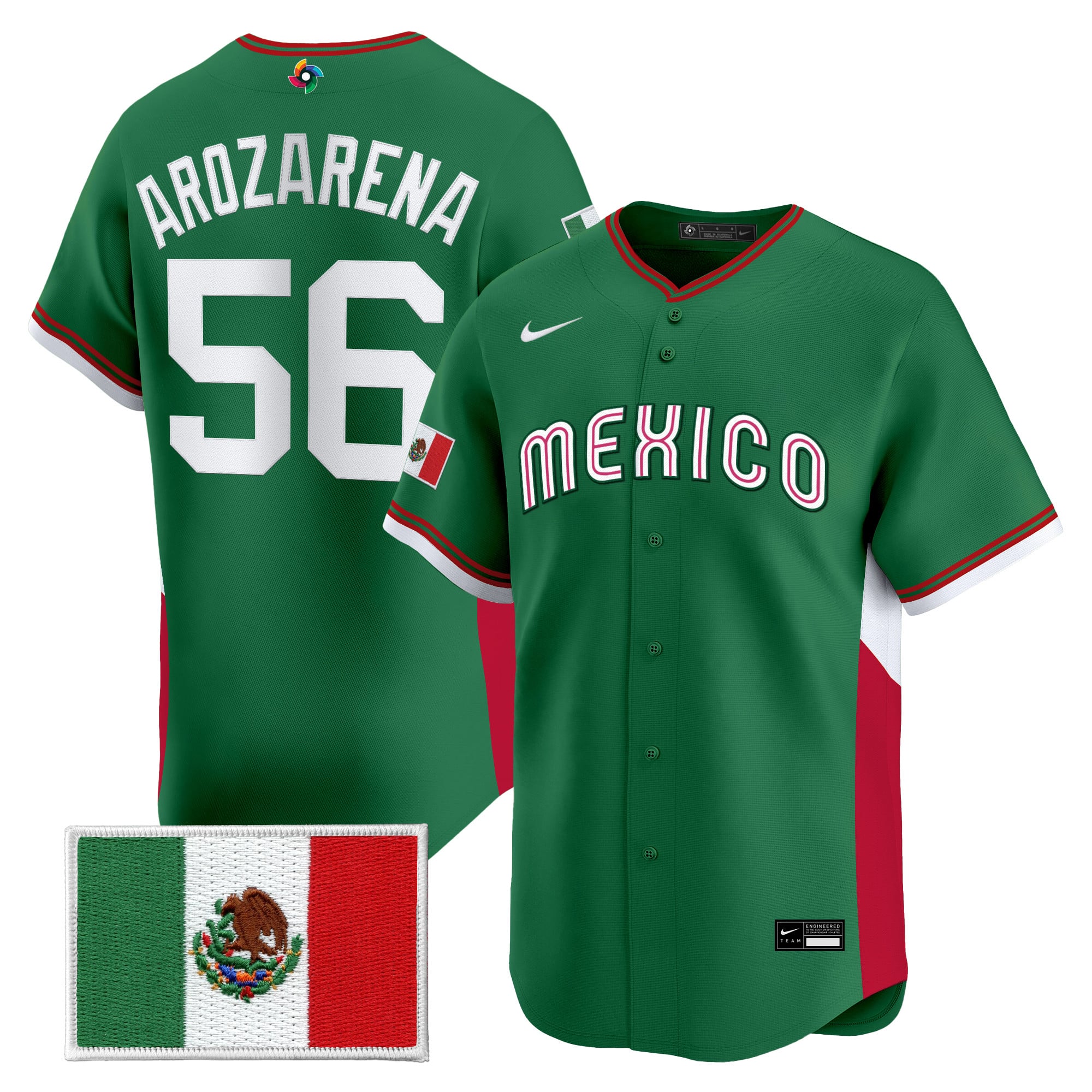 Team Mexico World Baseball Classic Vapor Premier Jersey - 2026 Roster - Stitched