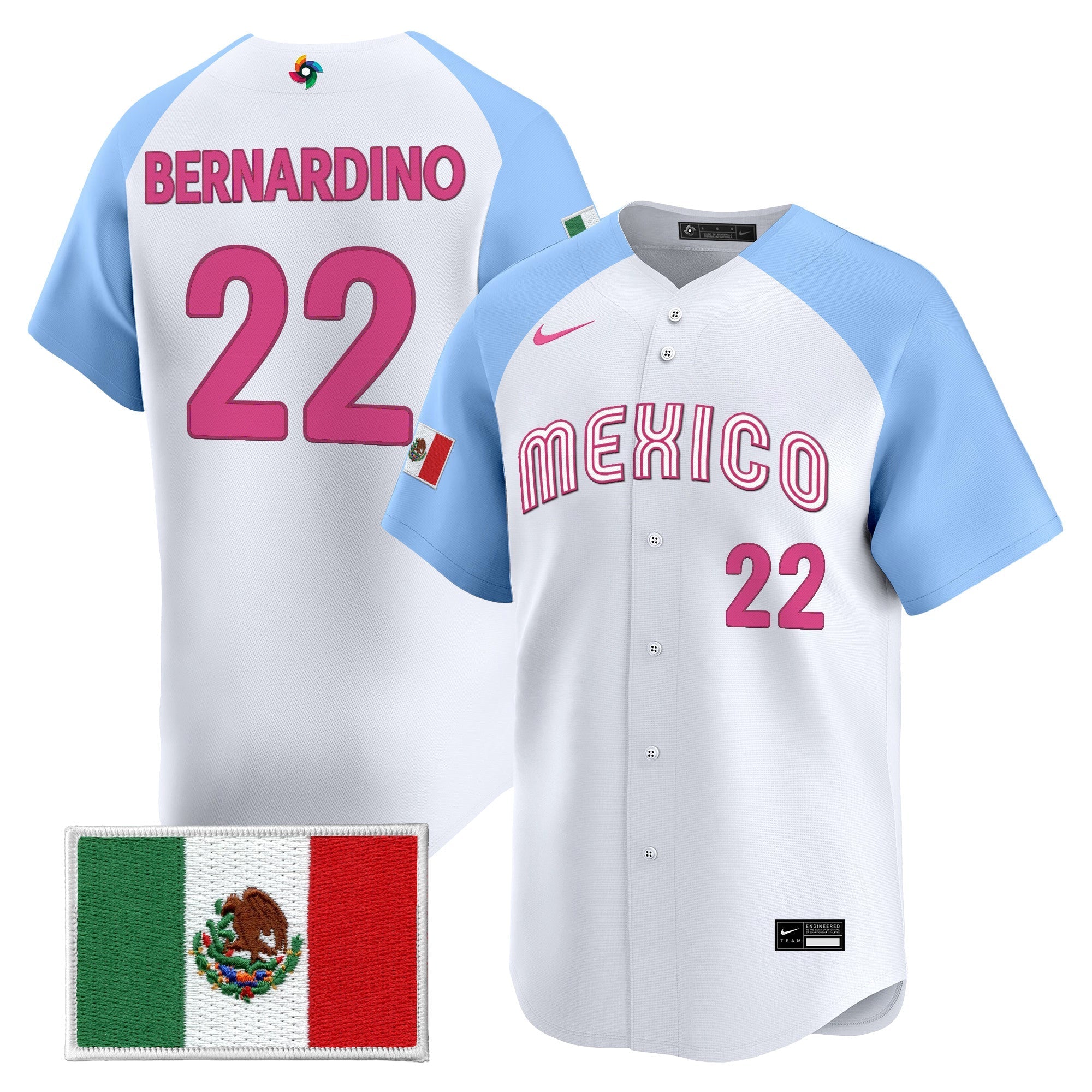 Team Mexico World Baseball Classic Vapor Premier Jersey - 2026 Roster - Stitched