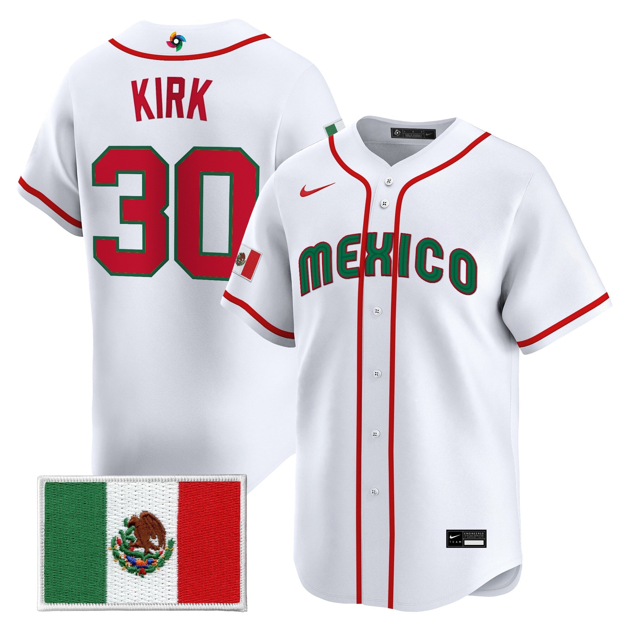 Team Mexico World Baseball Classic Vapor Premier Jersey - 2026 Roster - Stitched