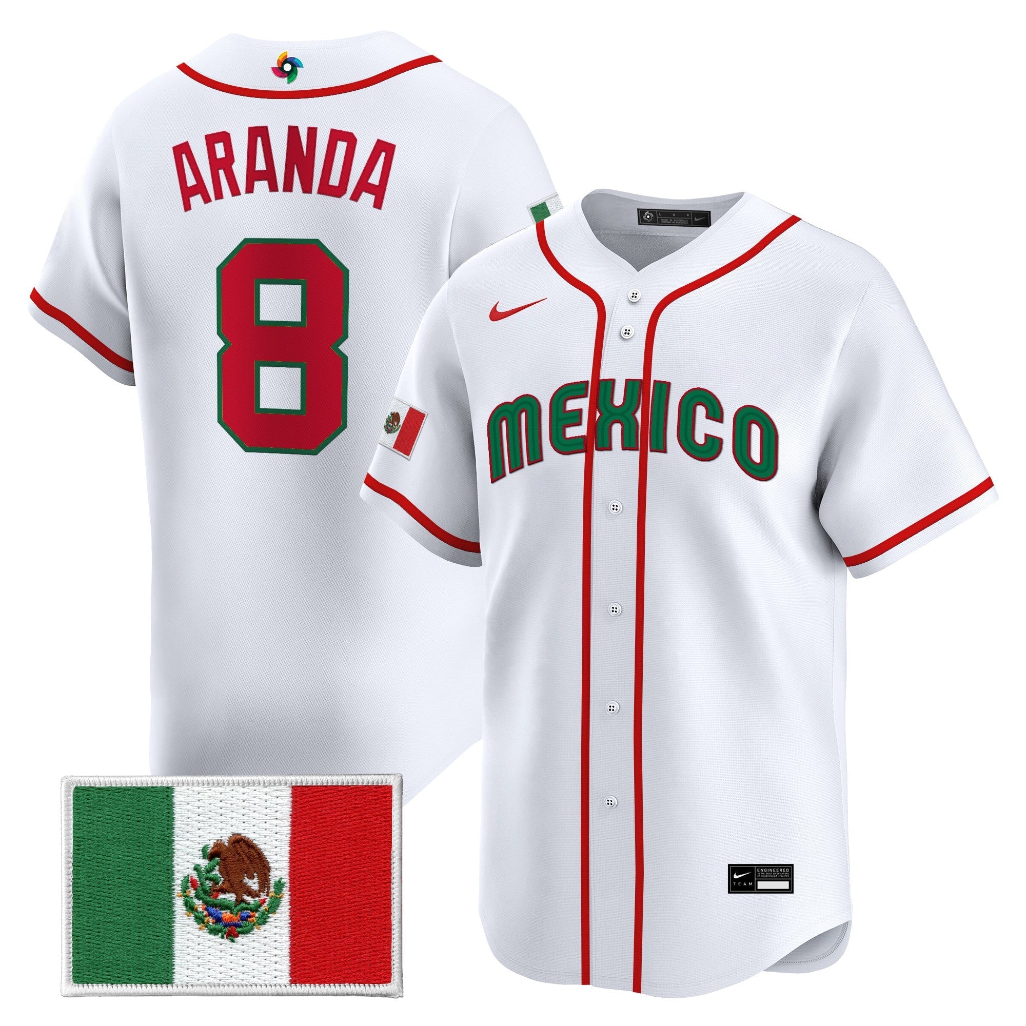 Team Mexico World Baseball Classic Vapor Premier Jersey - 2026 Roster - Stitched