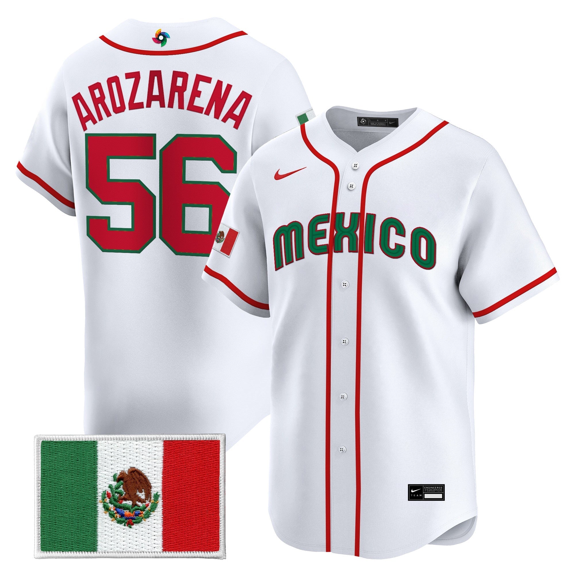 Team Mexico World Baseball Classic Vapor Premier Jersey - 2026 Roster - Stitched