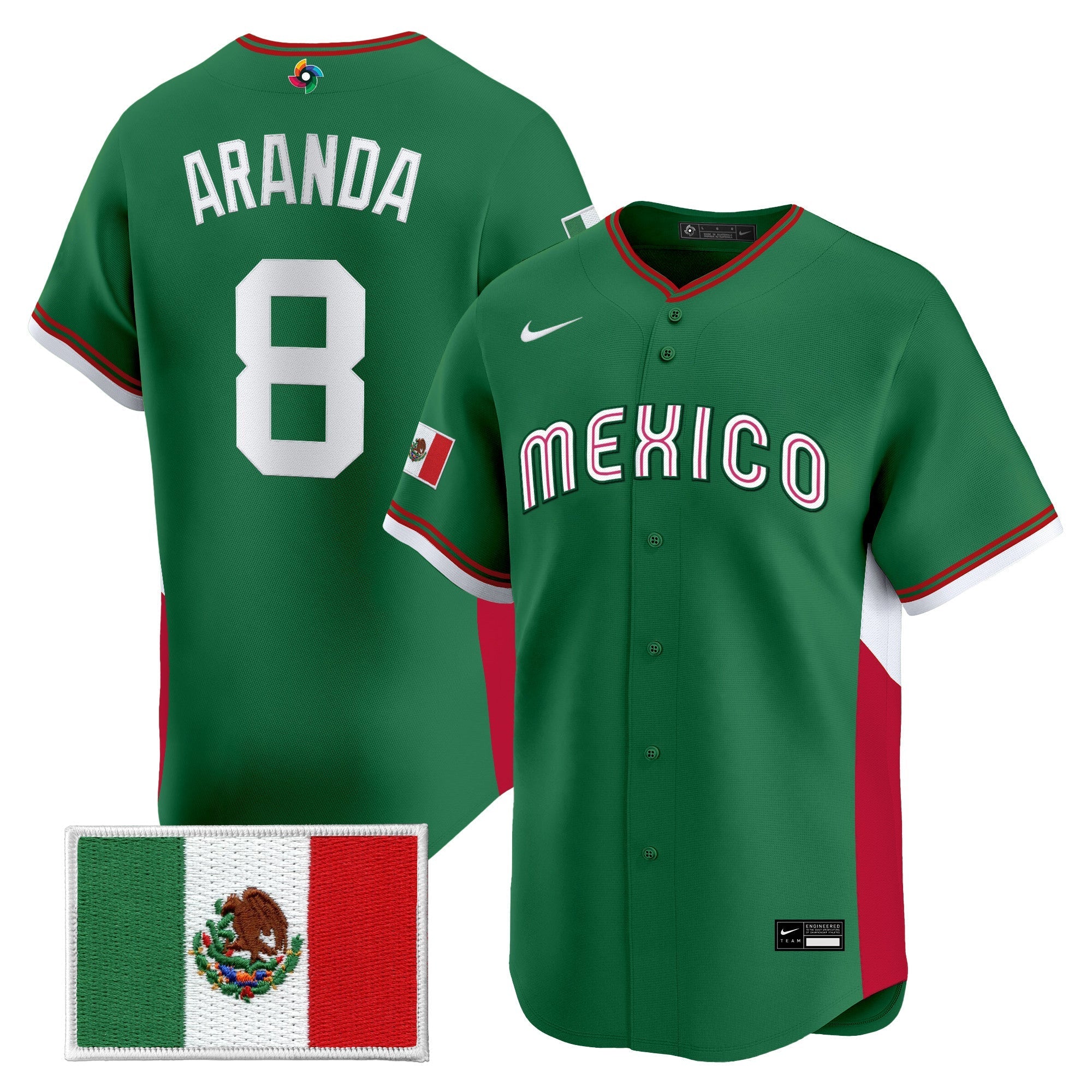 Team Mexico World Baseball Classic Vapor Premier Jersey - 2026 Roster - Stitched