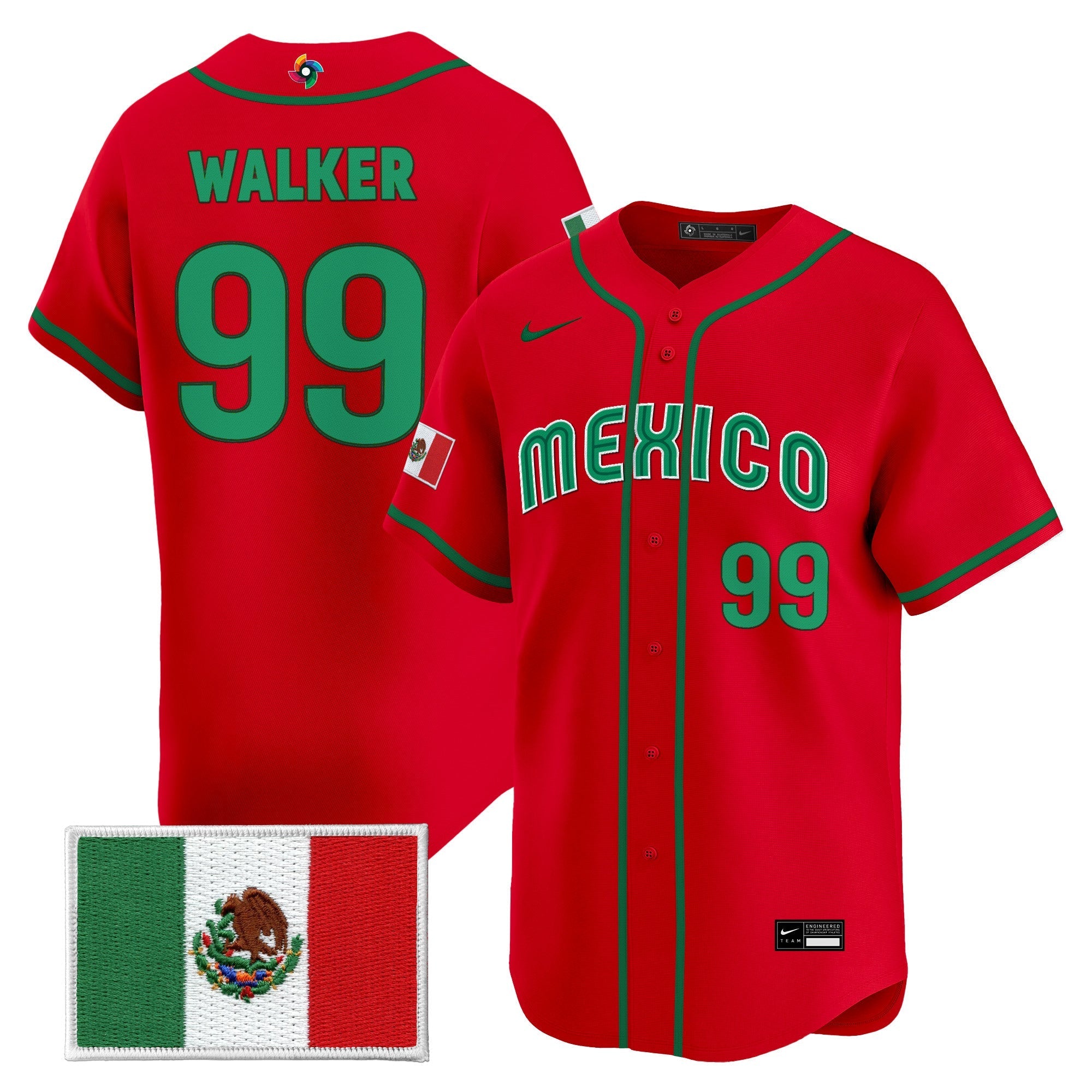 Team Mexico World Baseball Classic Vapor Premier Jersey - 2026 Roster - Stitched