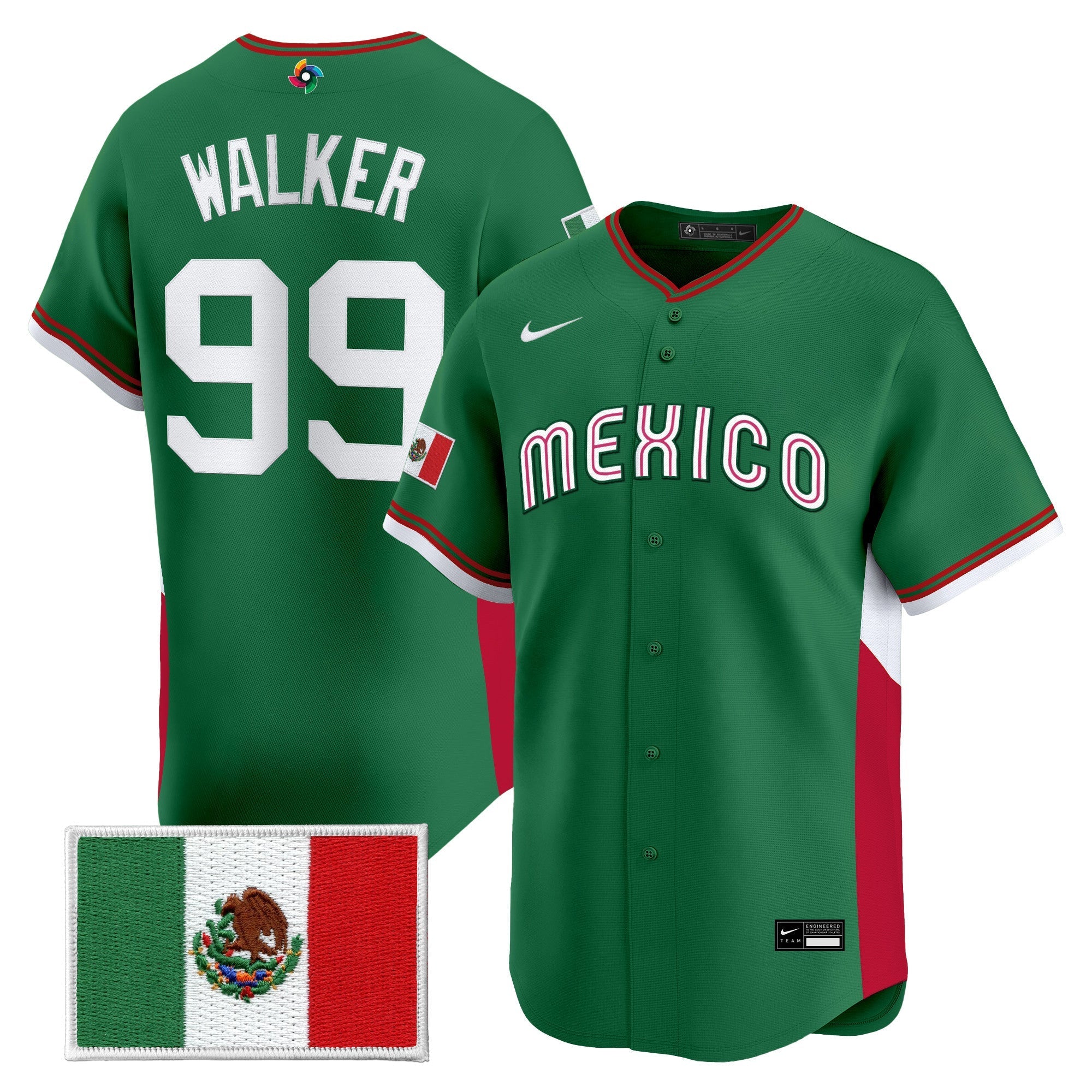 Team Mexico World Baseball Classic Vapor Premier Jersey - 2026 Roster - Stitched