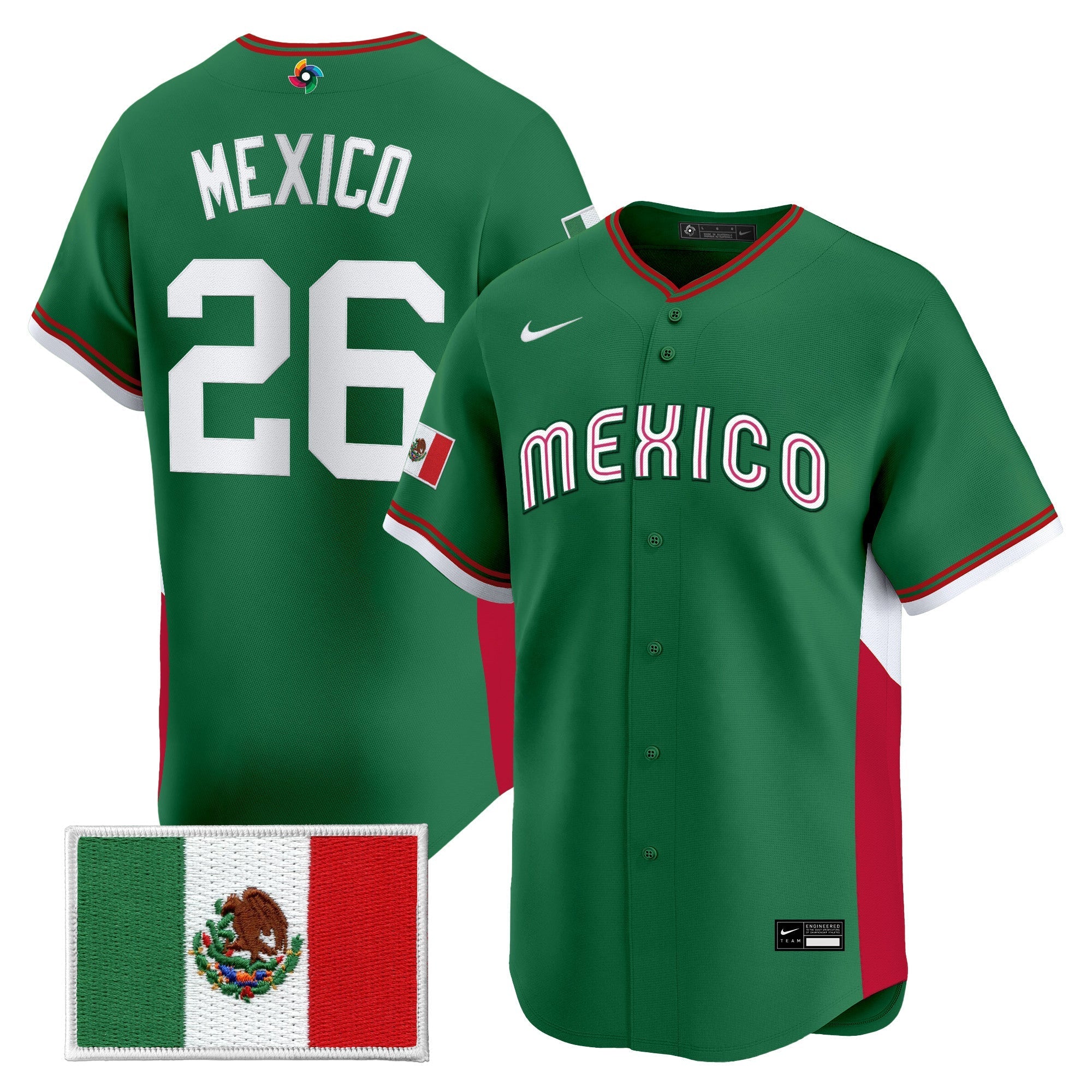 Team Mexico World Baseball Classic Vapor Premier Jersey - 2026 Roster - Stitched