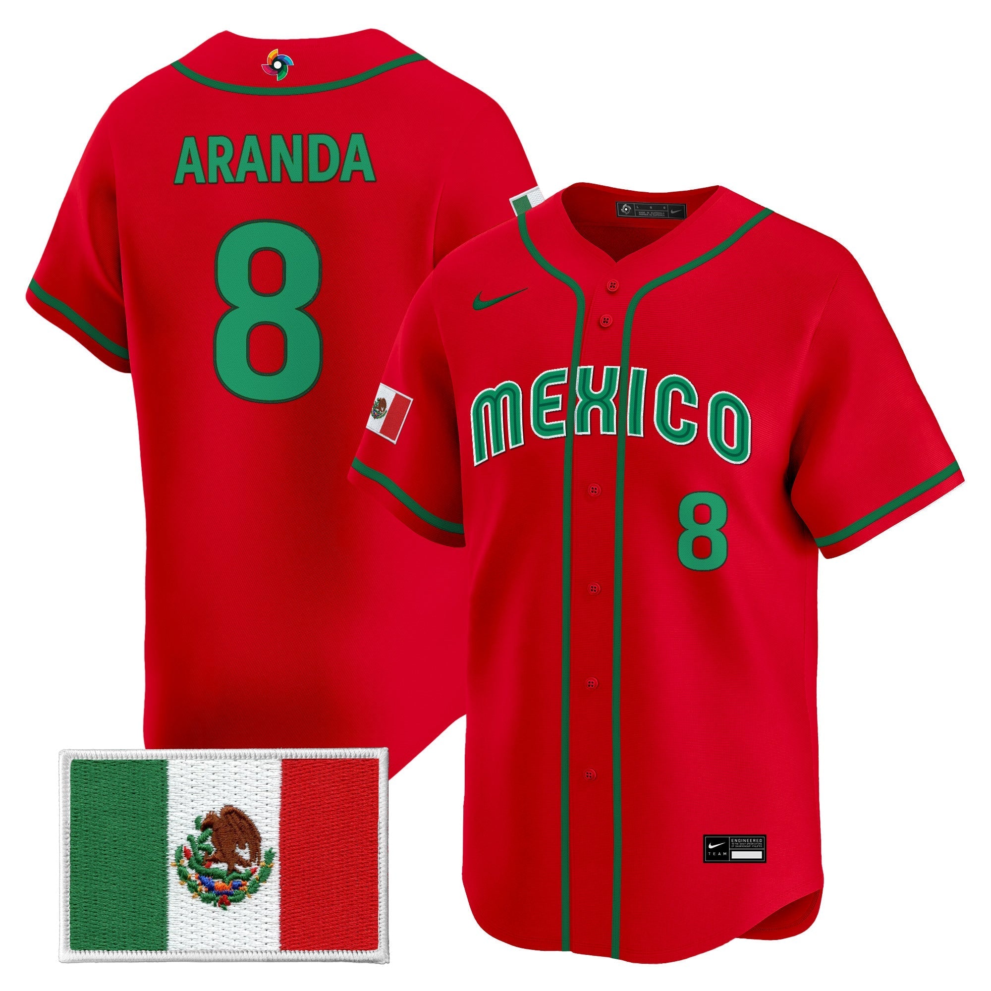 Team Mexico World Baseball Classic Vapor Premier Jersey - 2026 Roster - Stitched