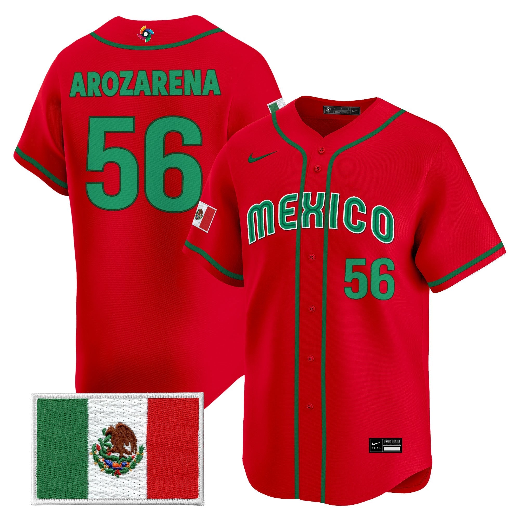 Team Mexico World Baseball Classic Vapor Premier Jersey - 2026 Roster - Stitched