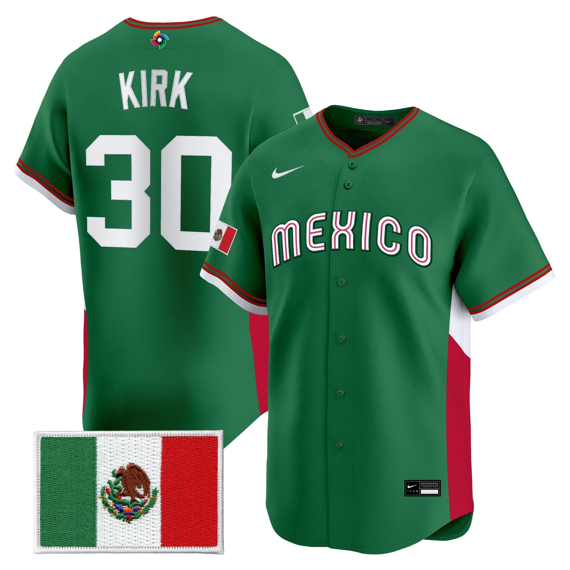 Team Mexico World Baseball Classic Vapor Premier Jersey - 2026 Roster - Stitched