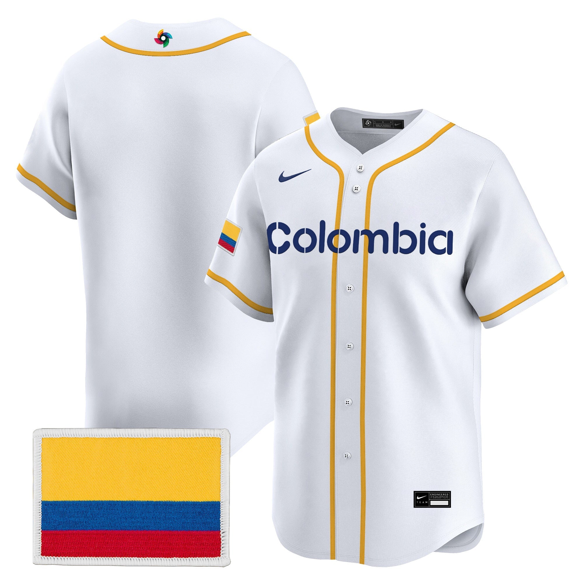 Team Colombia 2026 World Baseball Classic Vapor Premier Jersey - Stitched
