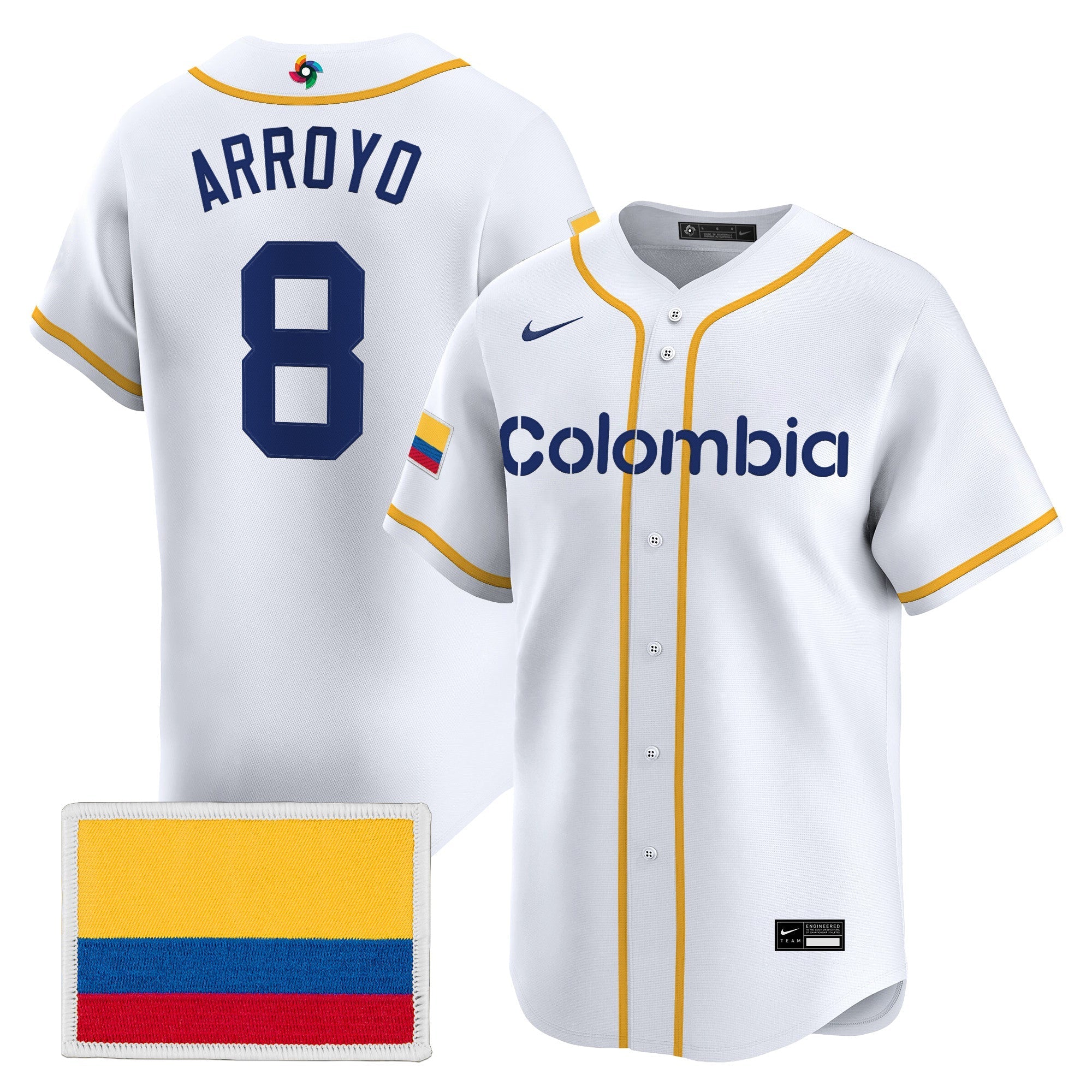 Team Colombia 2026 World Baseball Classic Vapor Premier Jersey - Stitched
