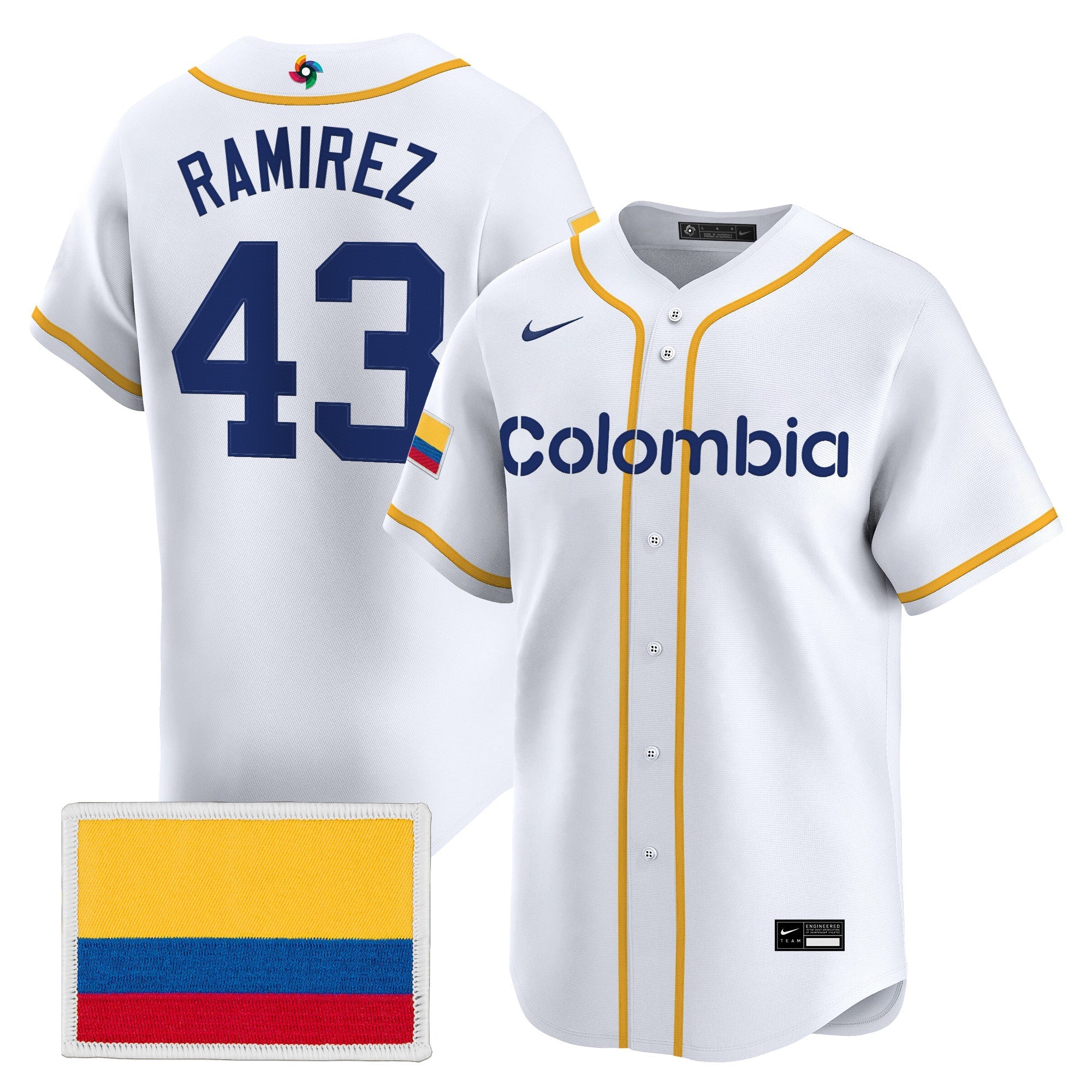 Team Colombia 2026 World Baseball Classic Vapor Premier Jersey - Stitched