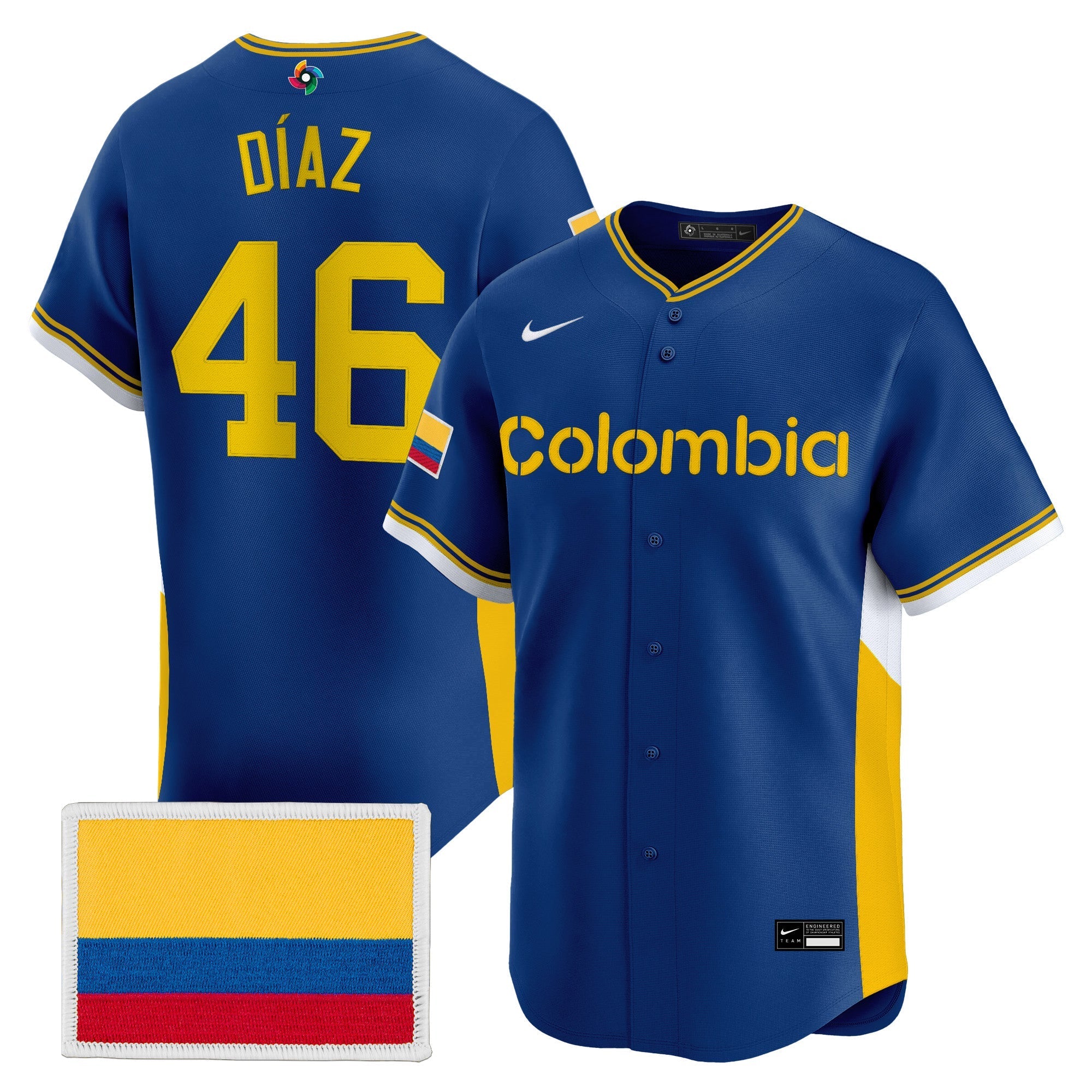 Team Colombia 2026 World Baseball Classic Vapor Premier Jersey - Stitched