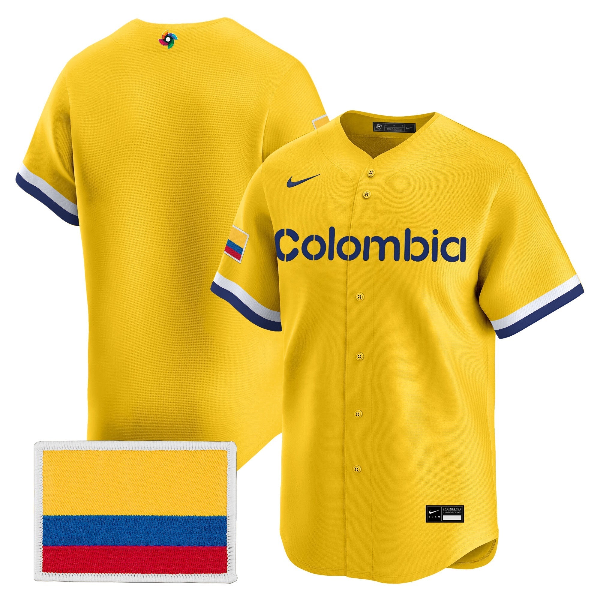 Team Colombia 2026 World Baseball Classic Vapor Premier Jersey - Stitched