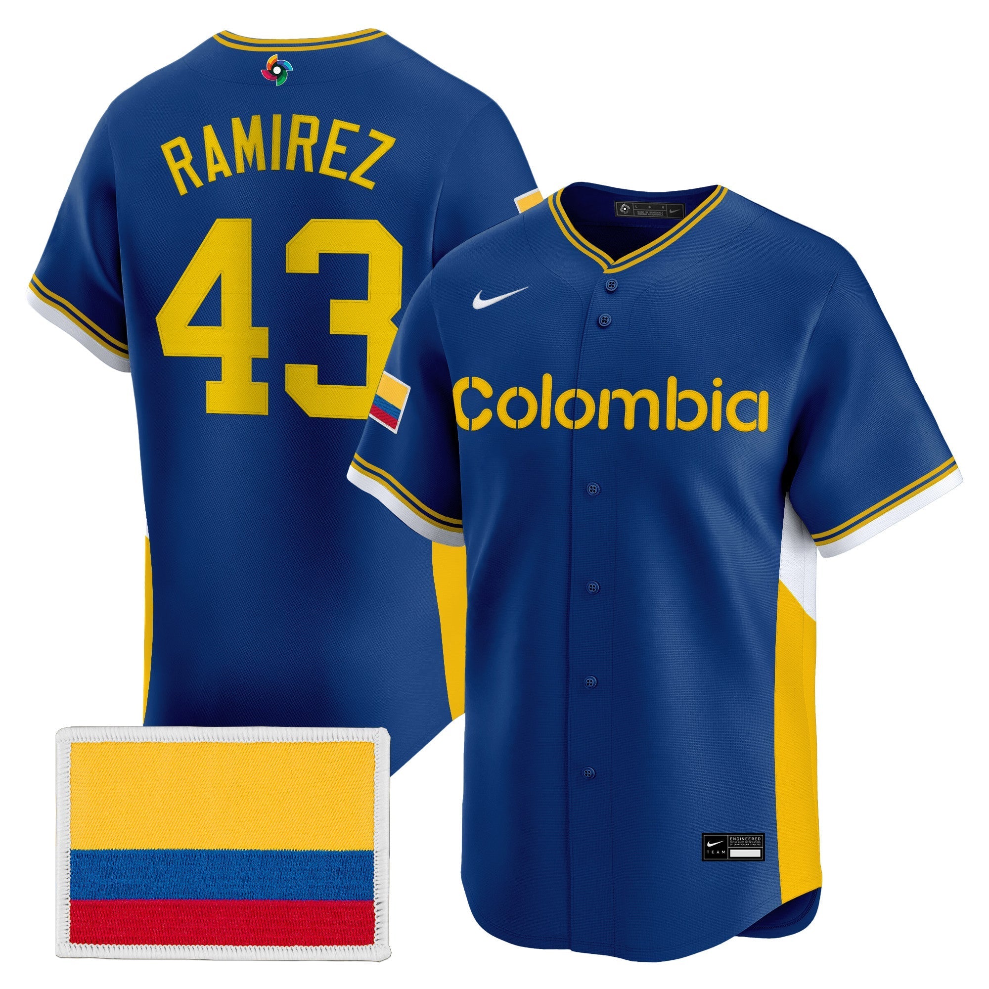 Team Colombia 2026 World Baseball Classic Vapor Premier Jersey - Stitched