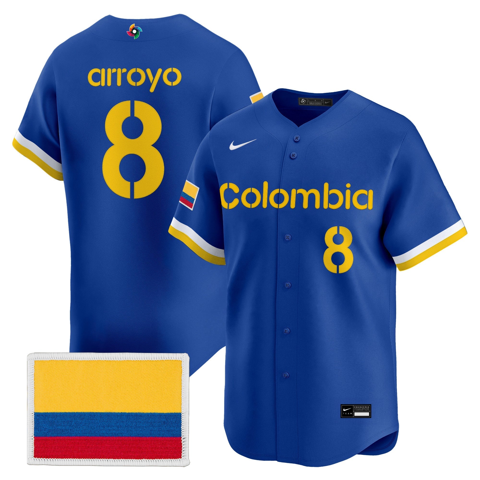 Team Colombia 2026 World Baseball Classic Vapor Premier Jersey - Stitched