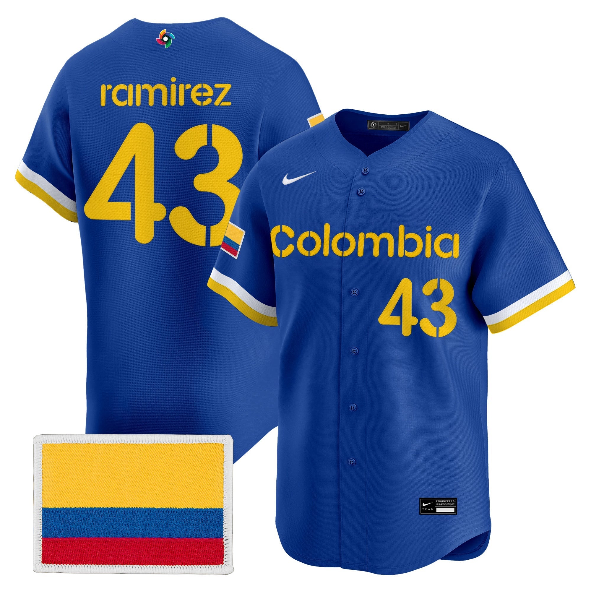 Team Colombia 2026 World Baseball Classic Vapor Premier Jersey - Stitched