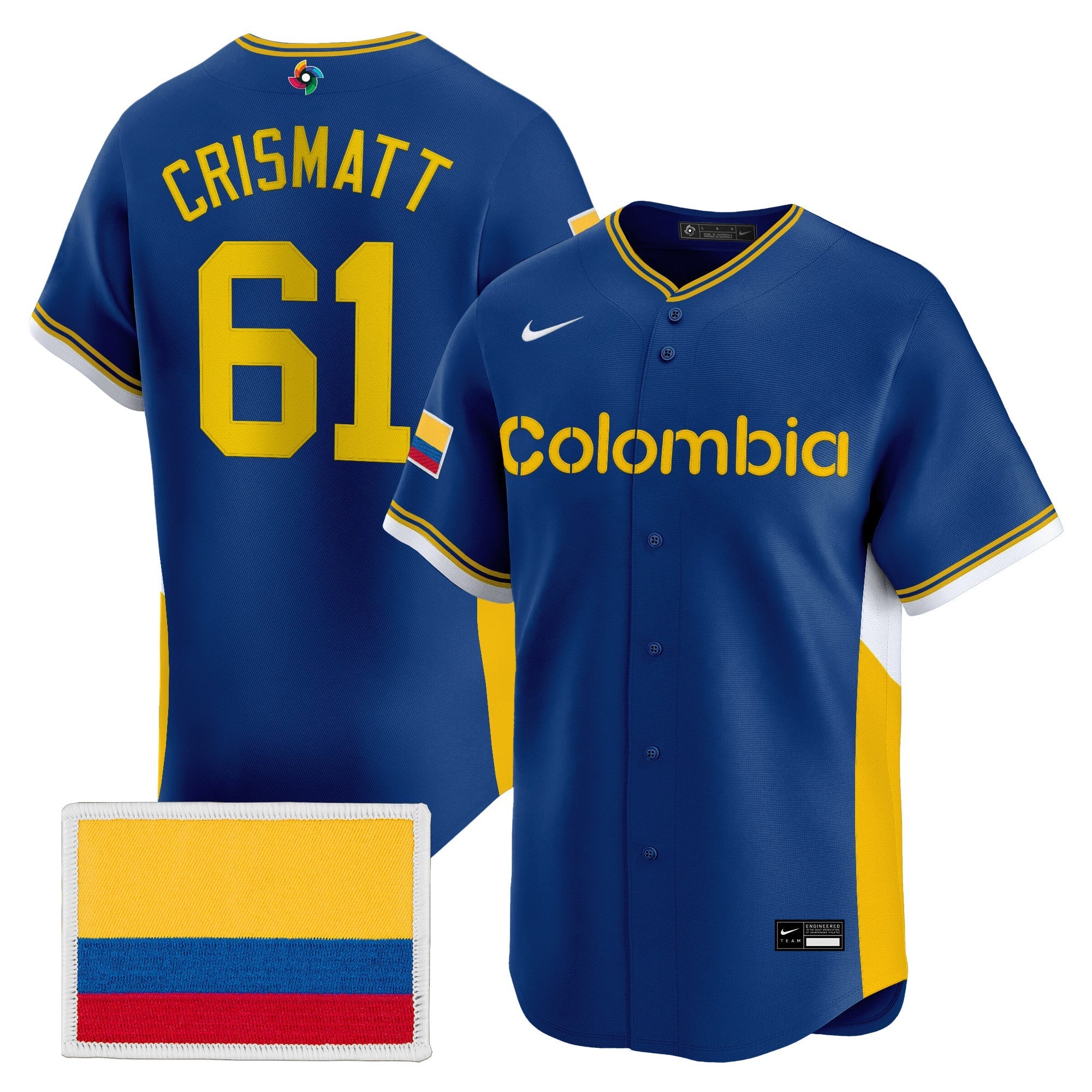 Team Colombia 2026 World Baseball Classic Vapor Premier Jersey - Stitched