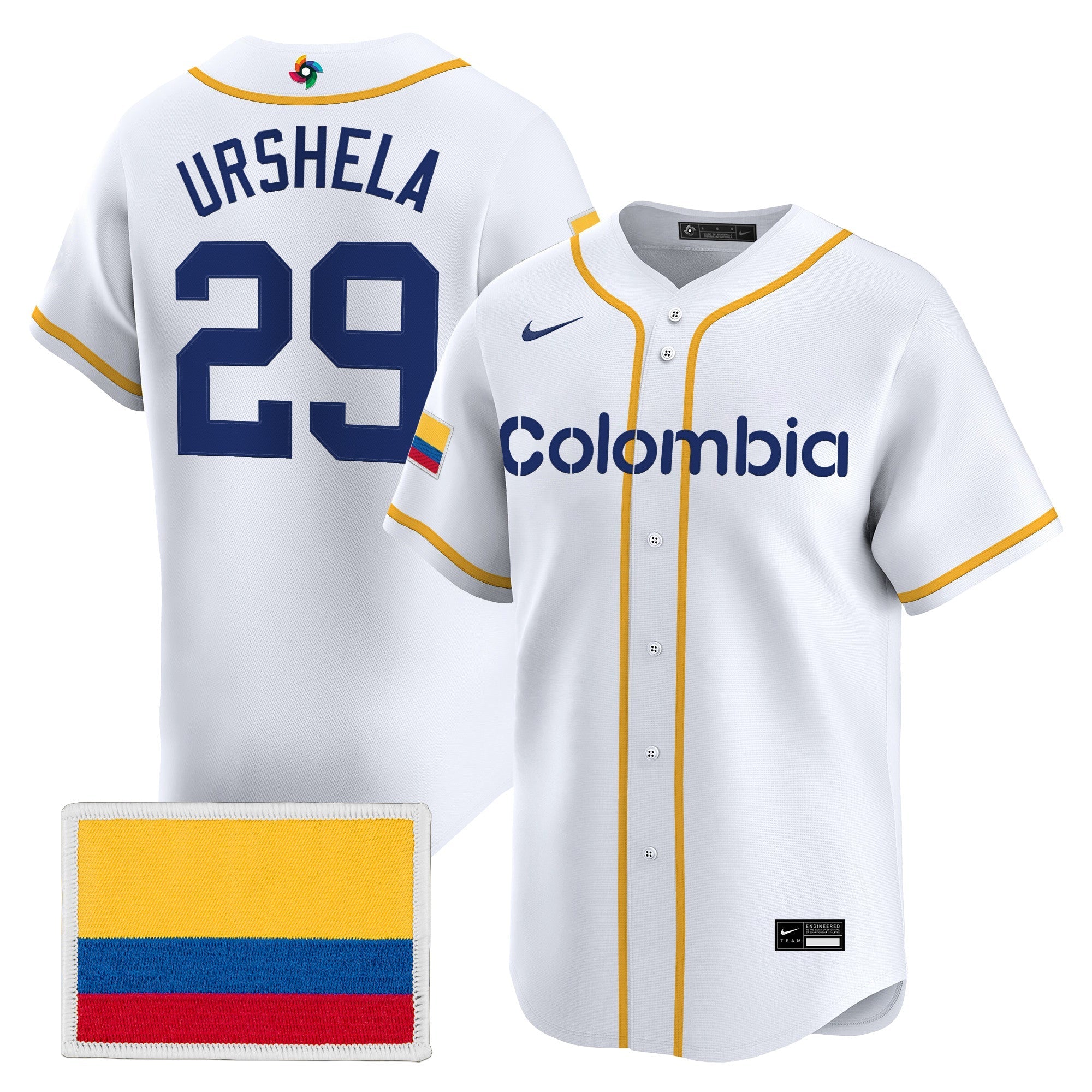 Team Colombia 2026 World Baseball Classic Vapor Premier Jersey - Stitched