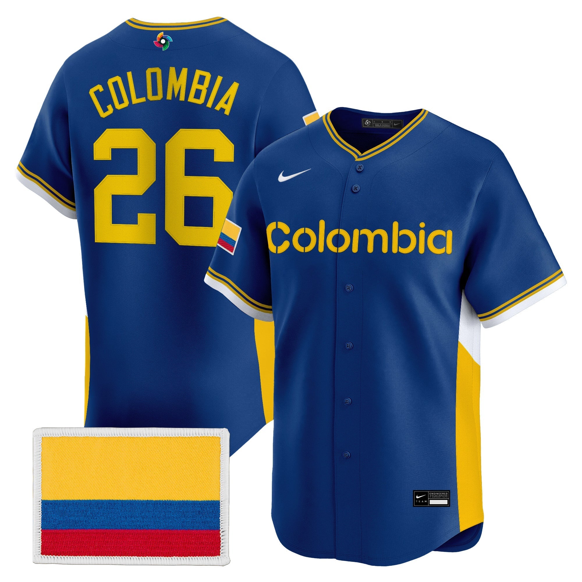 Team Colombia 2026 World Baseball Classic Vapor Premier Jersey - Stitched