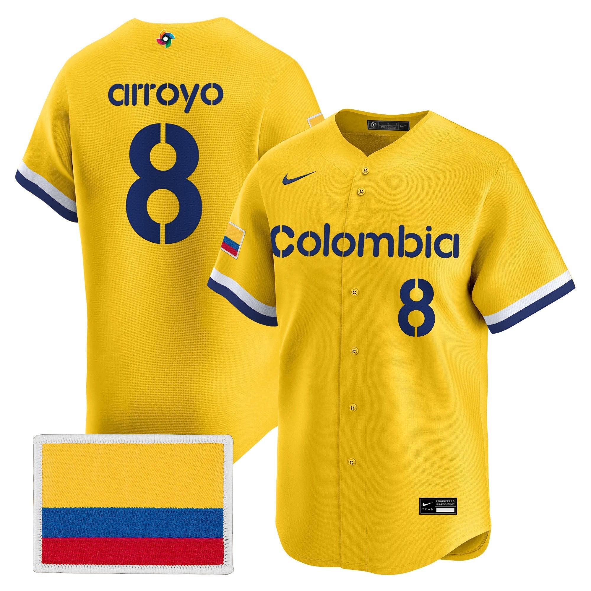 Team Colombia 2026 World Baseball Classic Vapor Premier Jersey - Stitched