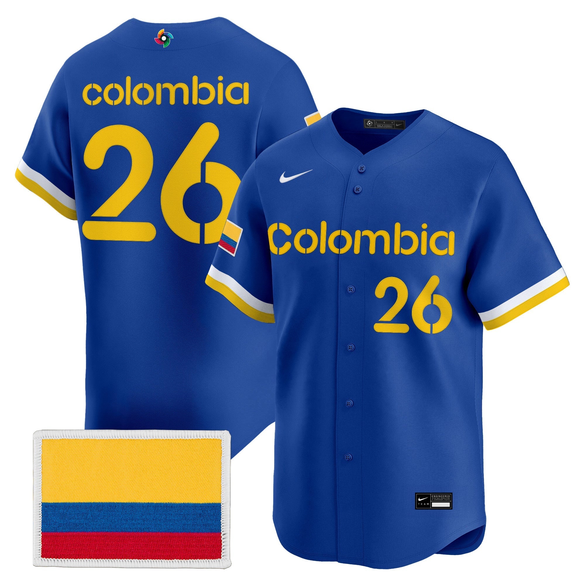 Team Colombia 2026 World Baseball Classic Vapor Premier Jersey - Stitched