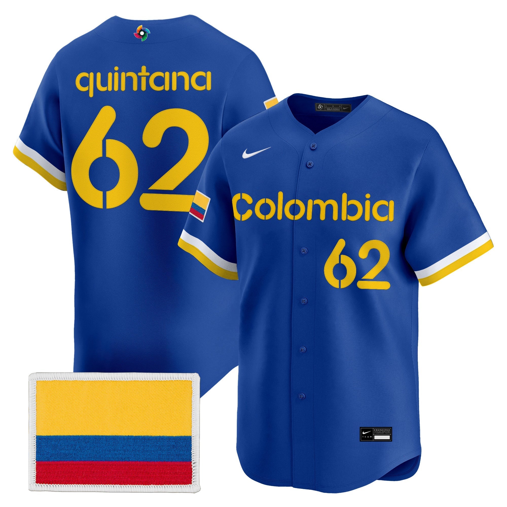 Team Colombia 2026 World Baseball Classic Vapor Premier Jersey - Stitched