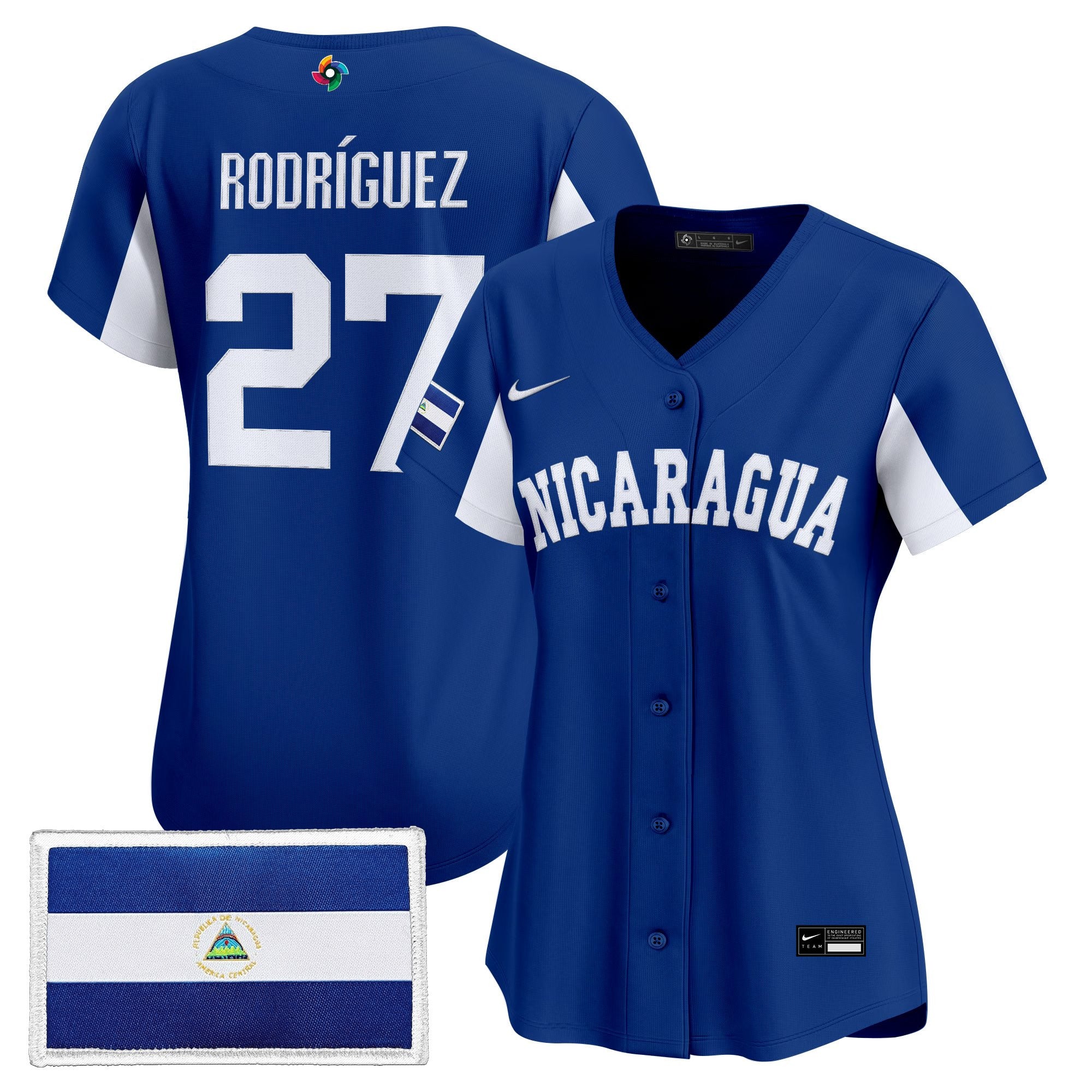 Women's Team Nicaragua 2026 World Baseball Classic Vapor Premier Jersey - Stitched