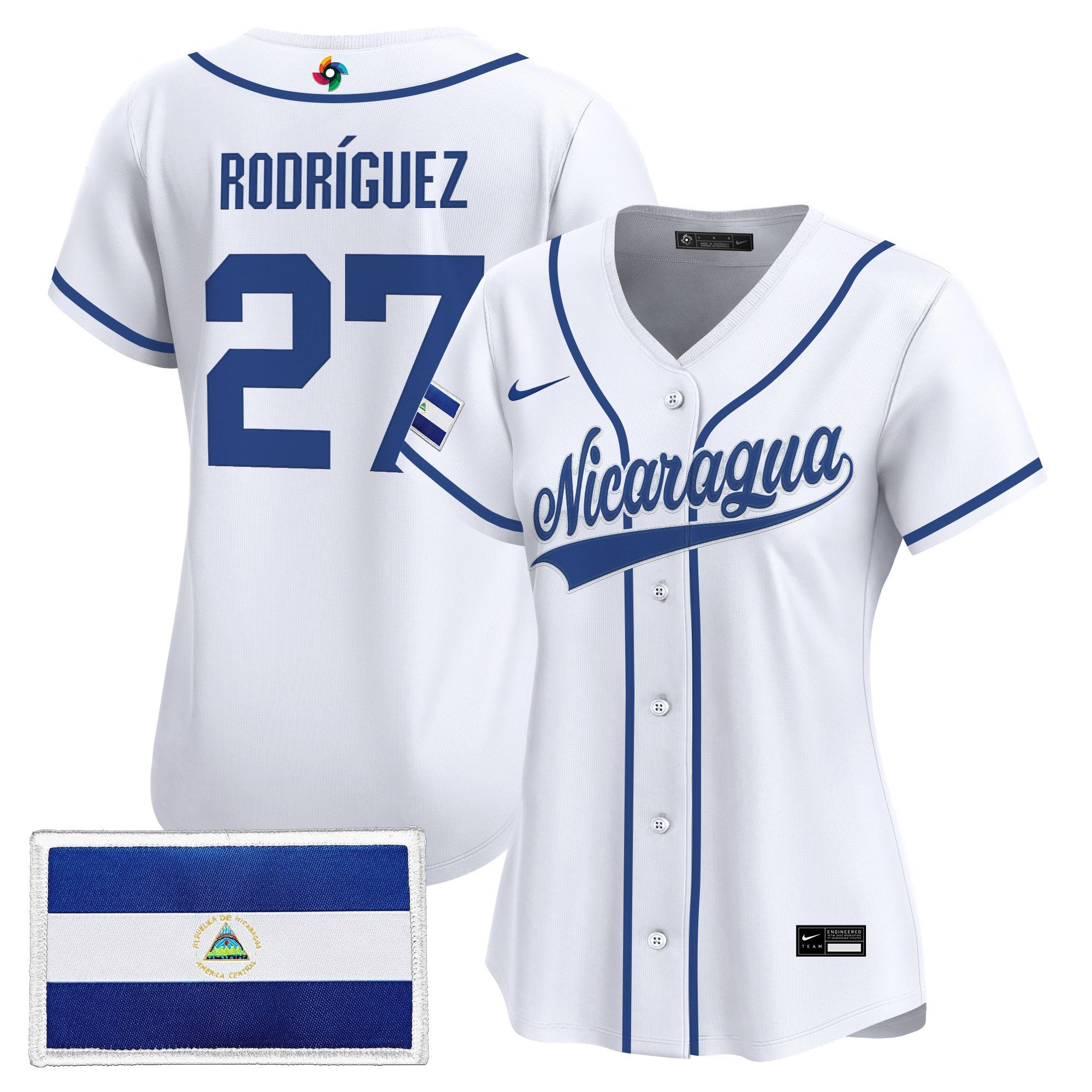 Women's Team Nicaragua 2026 World Baseball Classic Vapor Premier Jersey - Stitched