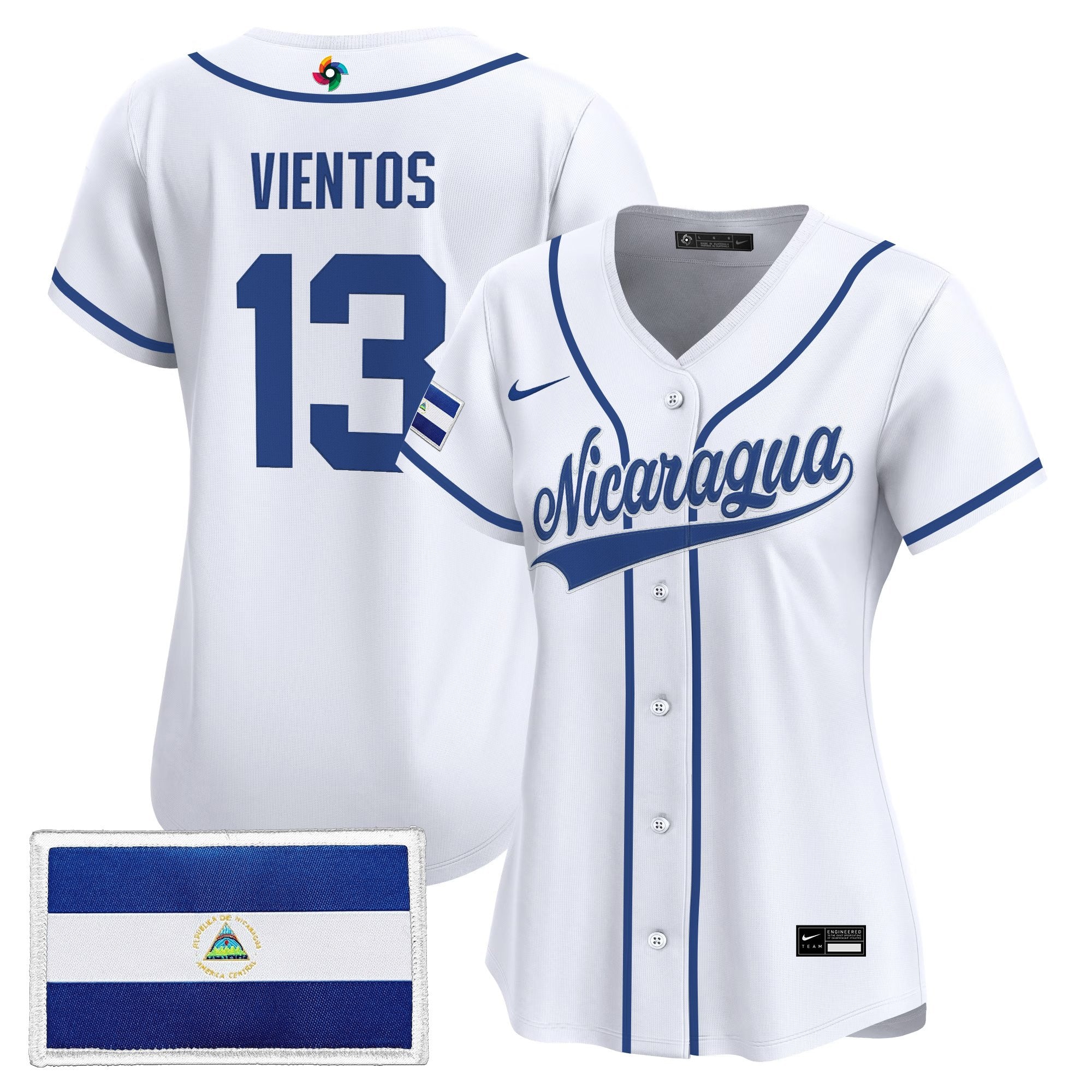 Women's Team Nicaragua 2026 World Baseball Classic Vapor Premier Jersey - Stitched