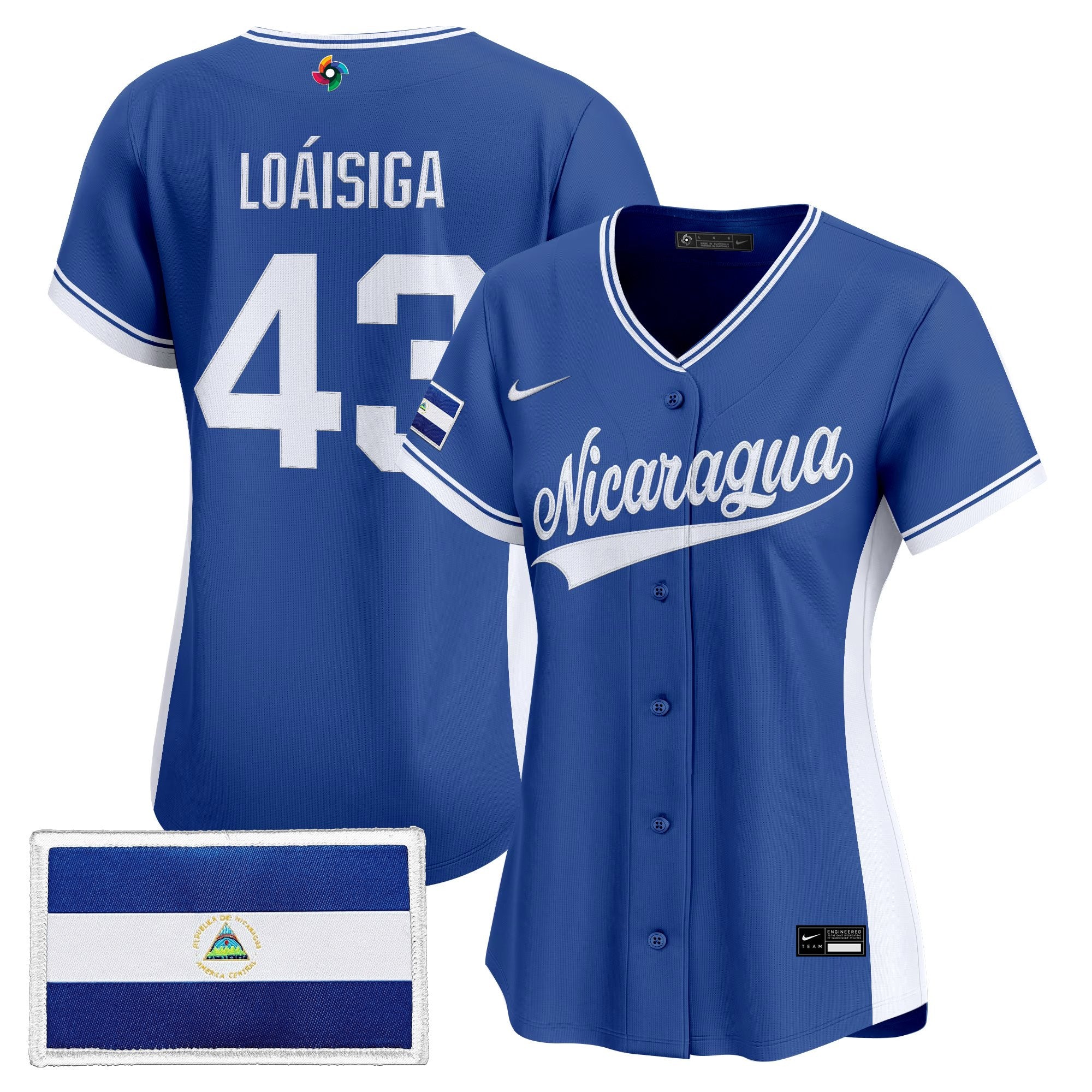 Women's Team Nicaragua 2026 World Baseball Classic Vapor Premier Jersey - Stitched
