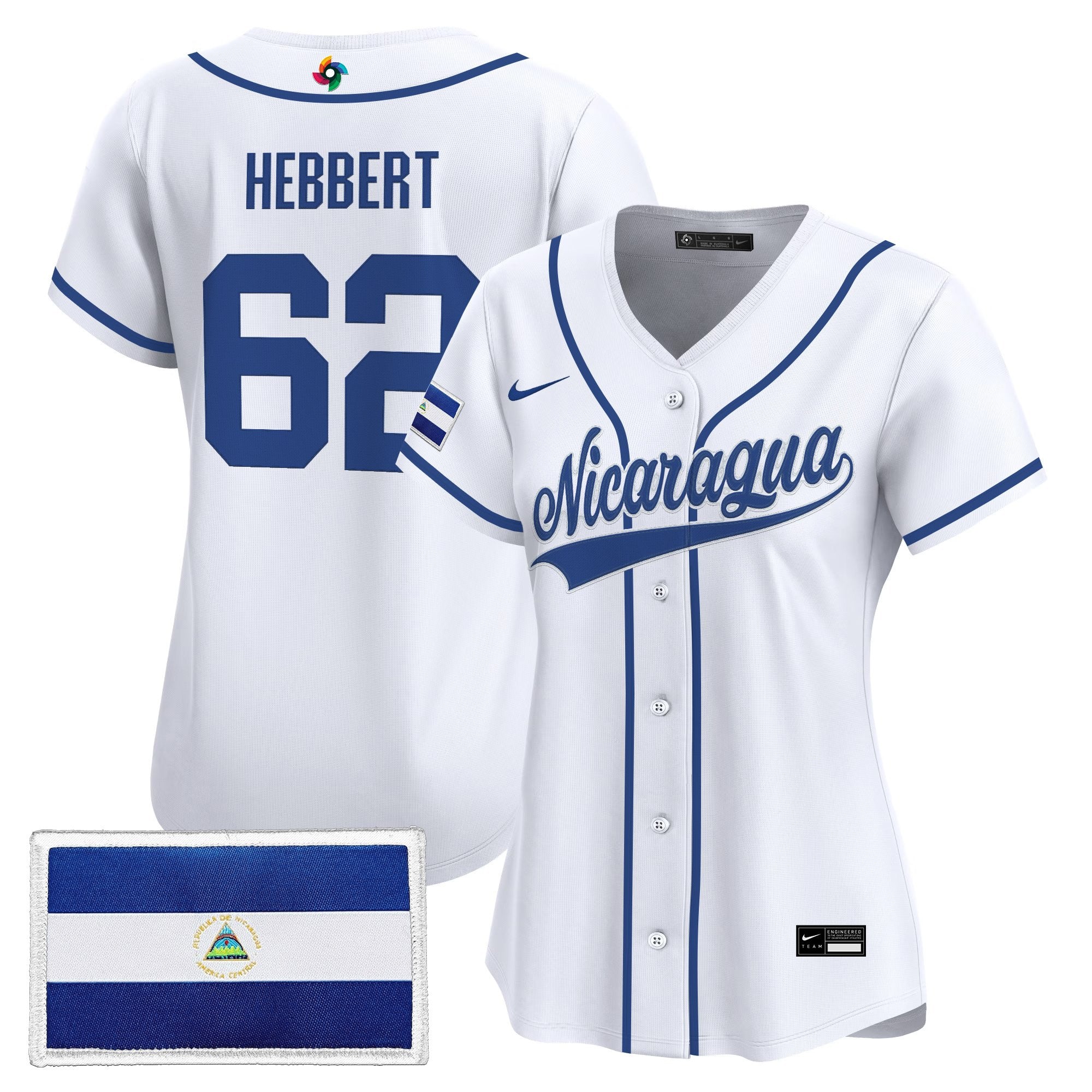 Women's Team Nicaragua 2026 World Baseball Classic Vapor Premier Jersey - Stitched