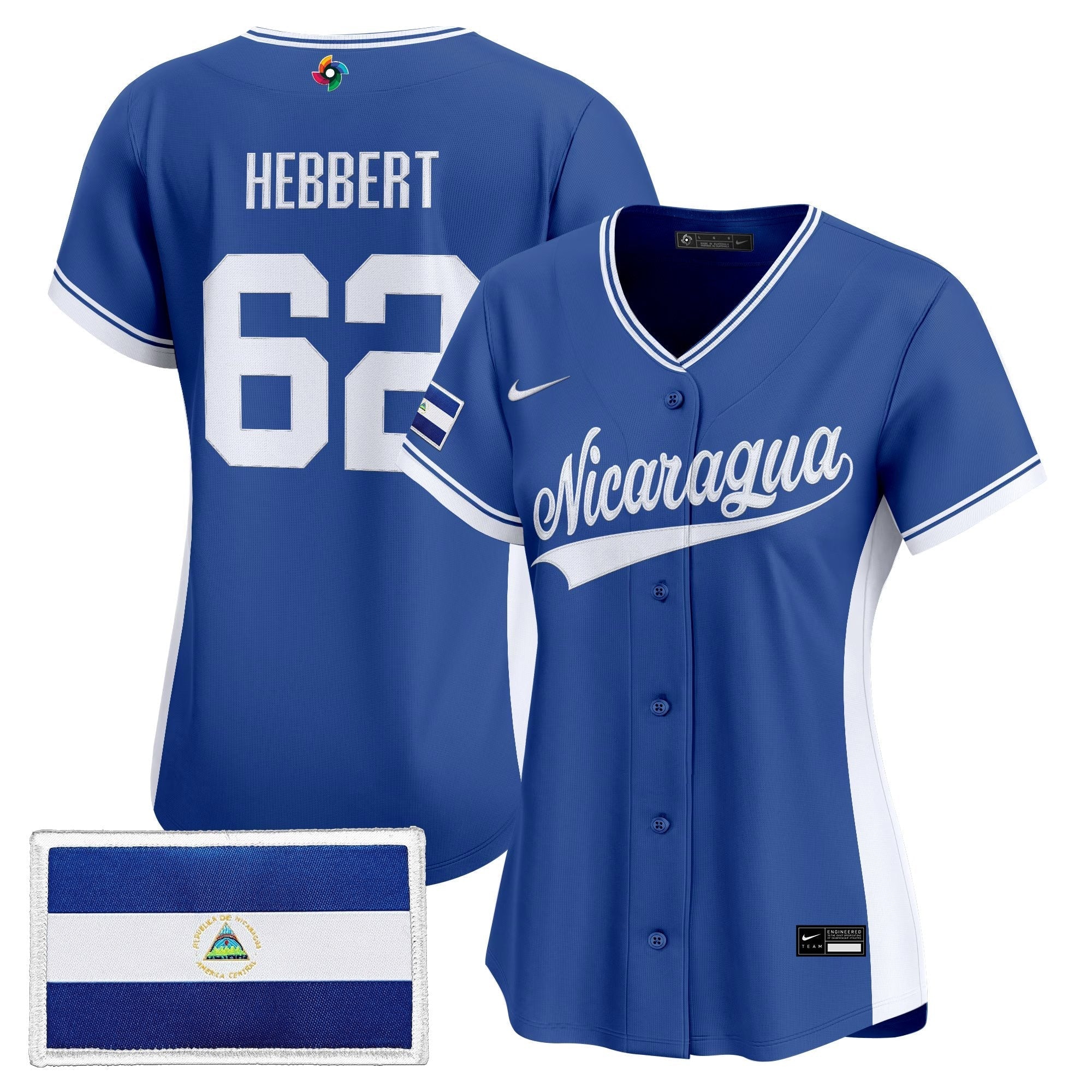 Women's Team Nicaragua 2026 World Baseball Classic Vapor Premier Jersey - Stitched