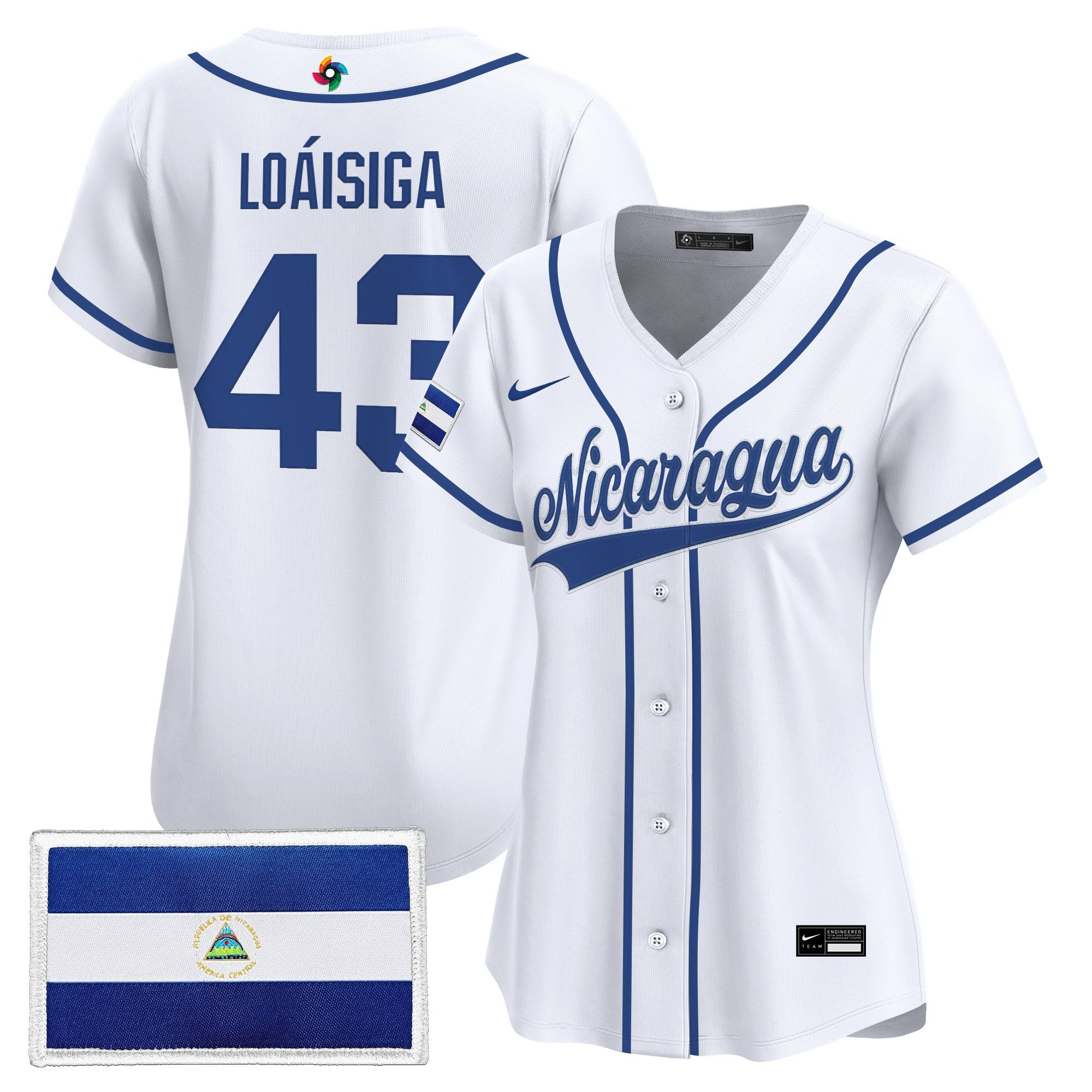 Women's Team Nicaragua 2026 World Baseball Classic Vapor Premier Jersey - Stitched