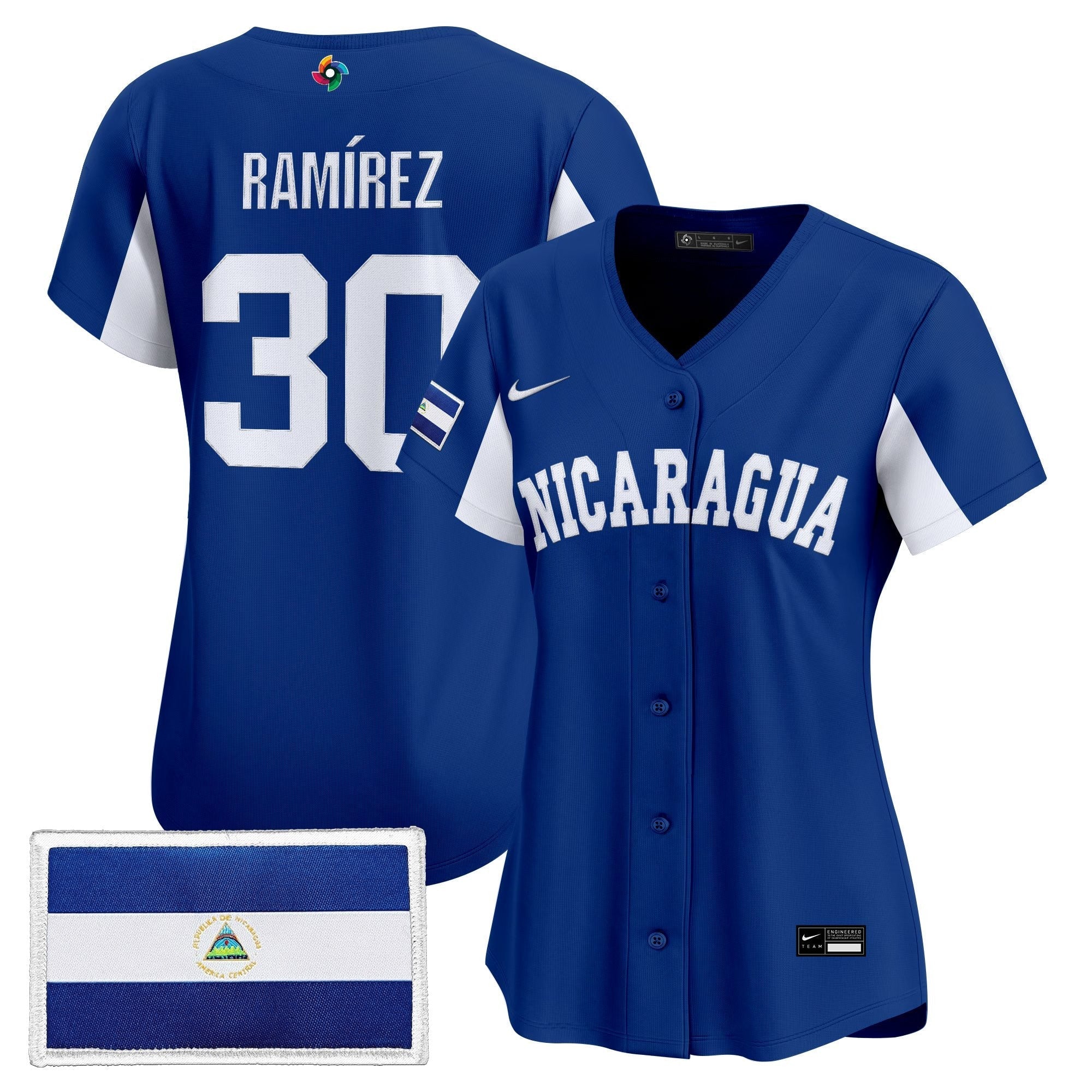 Women's Team Nicaragua 2026 World Baseball Classic Vapor Premier Jersey - Stitched