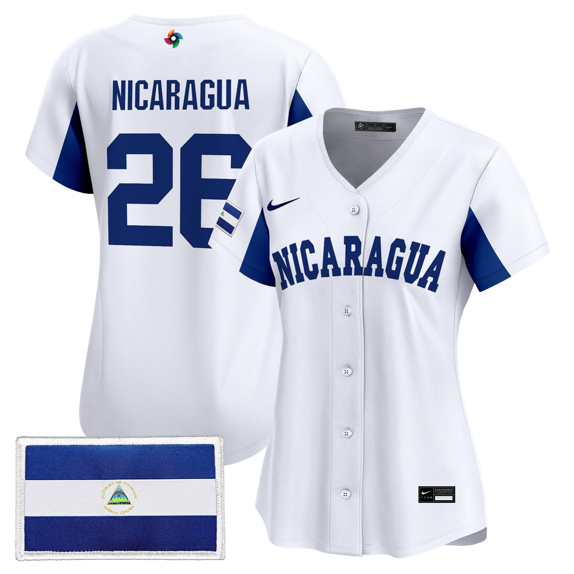 Women's Team Nicaragua 2026 World Baseball Classic Vapor Premier Jersey - Stitched