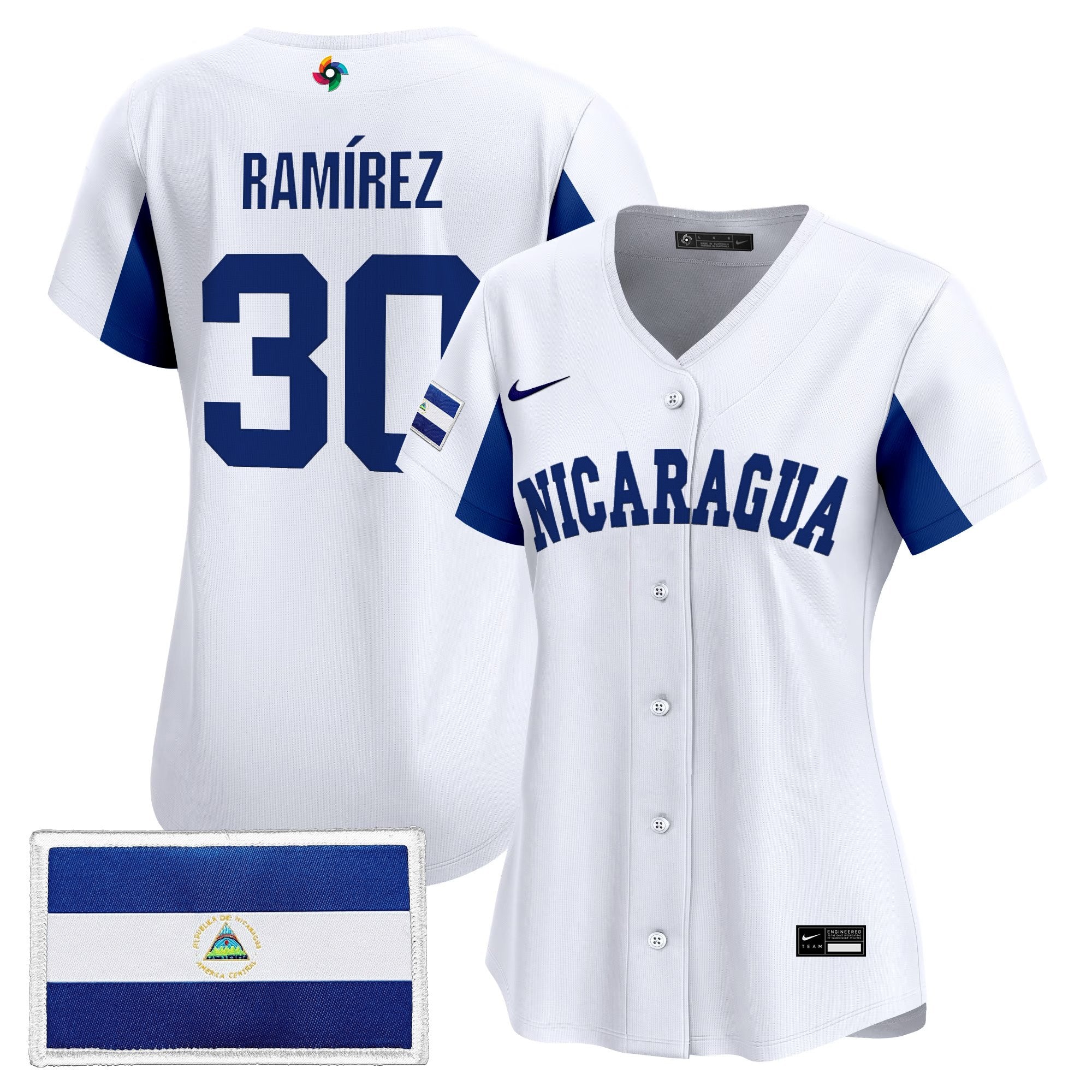 Women's Team Nicaragua 2026 World Baseball Classic Vapor Premier Jersey - Stitched