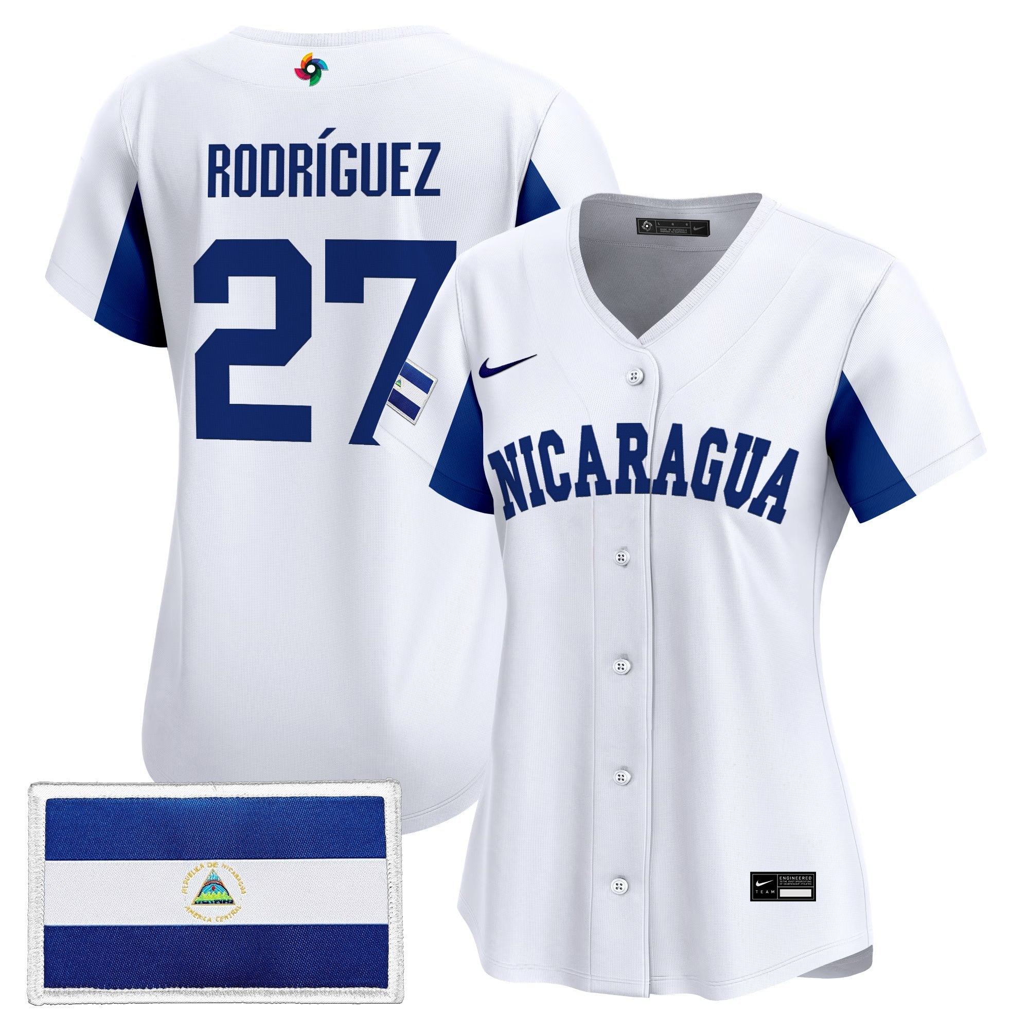 Women's Team Nicaragua 2026 World Baseball Classic Vapor Premier Jersey - Stitched