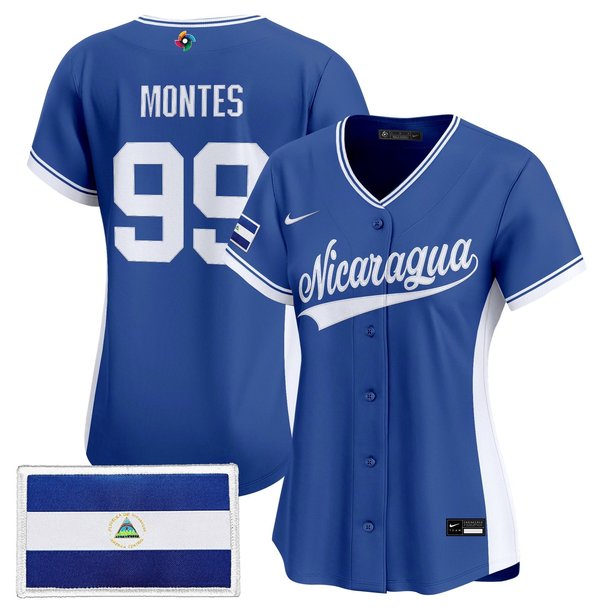 Women's Team Nicaragua 2026 World Baseball Classic Vapor Premier Jersey - Stitched