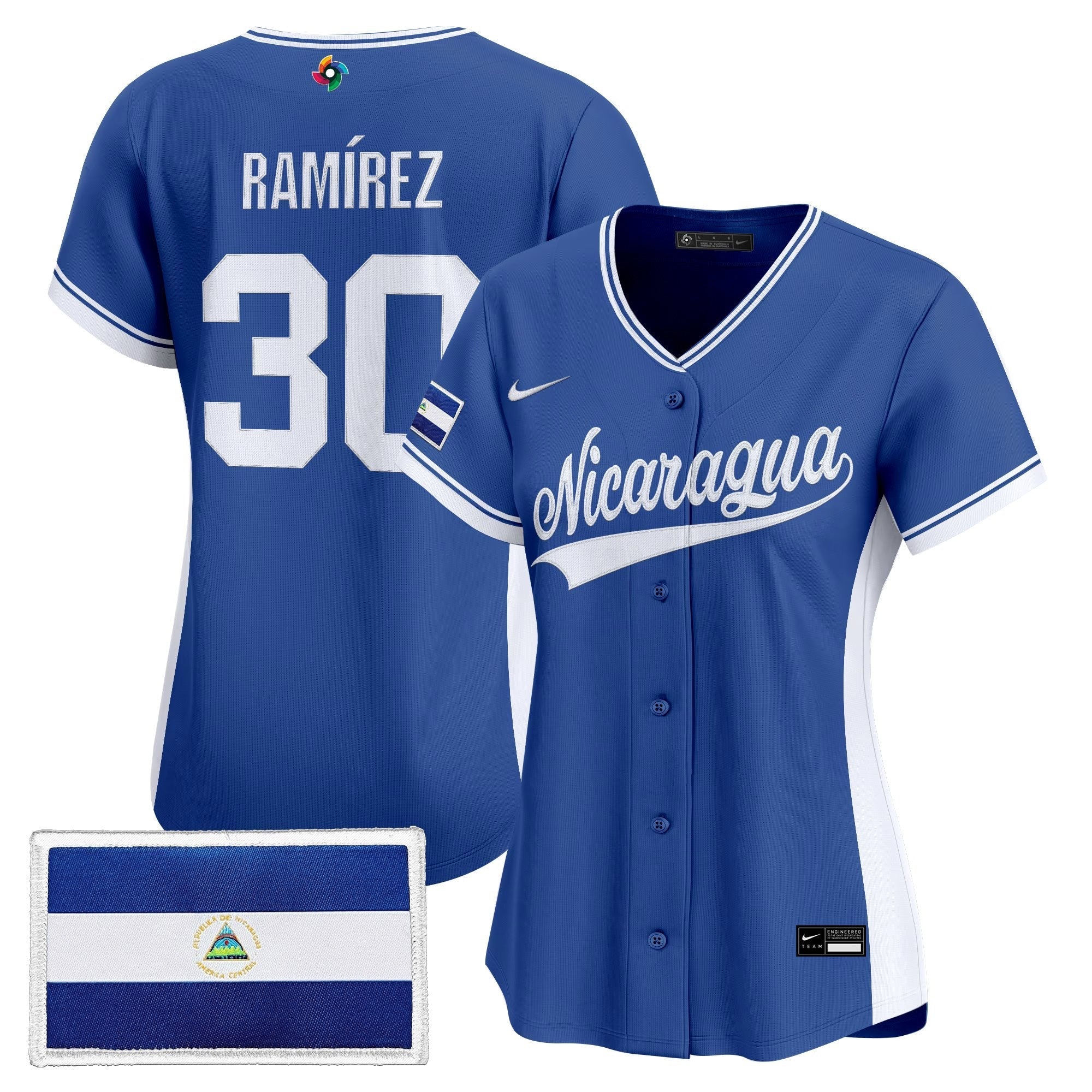 Women's Team Nicaragua 2026 World Baseball Classic Vapor Premier Jersey - Stitched
