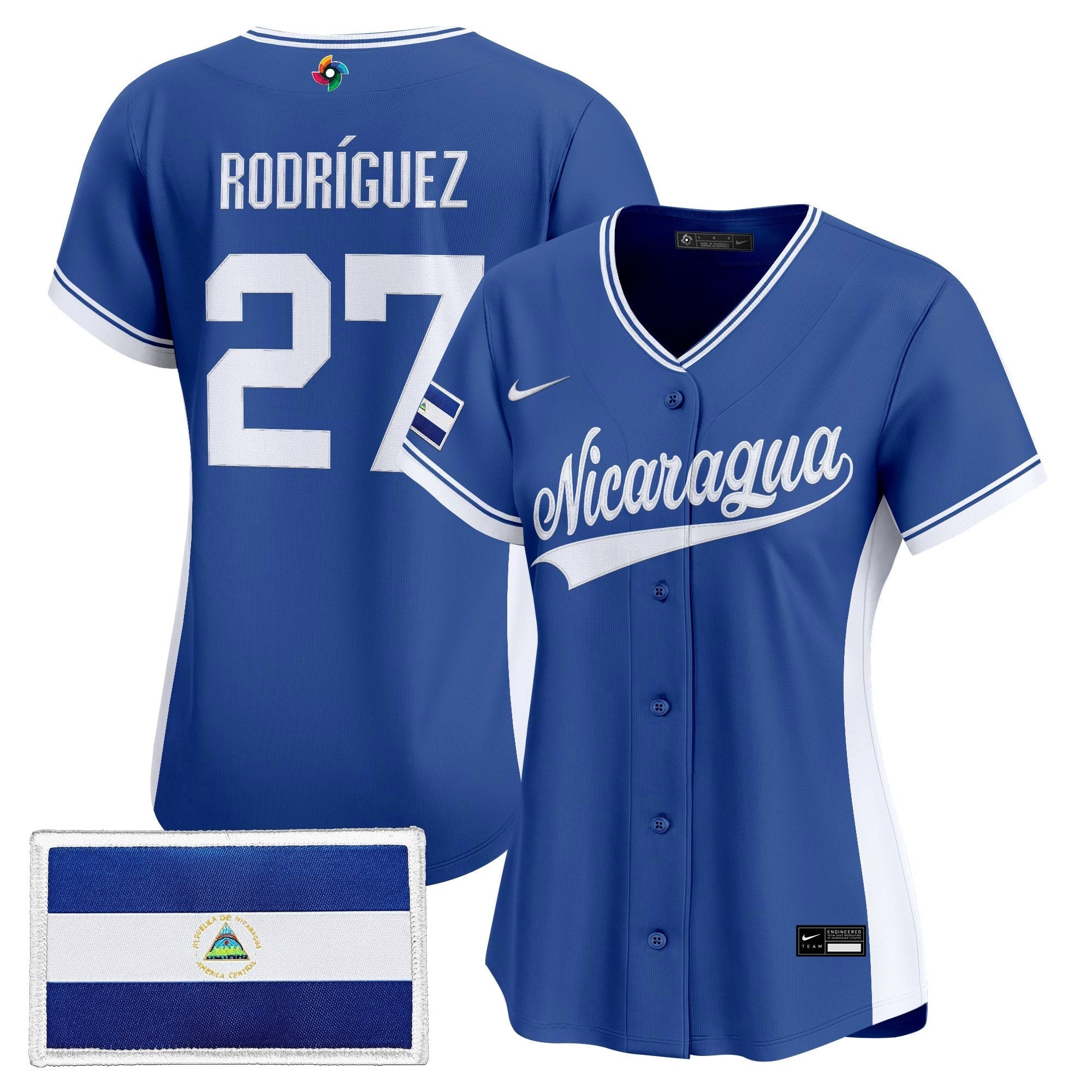 Women's Team Nicaragua 2026 World Baseball Classic Vapor Premier Jersey - Stitched