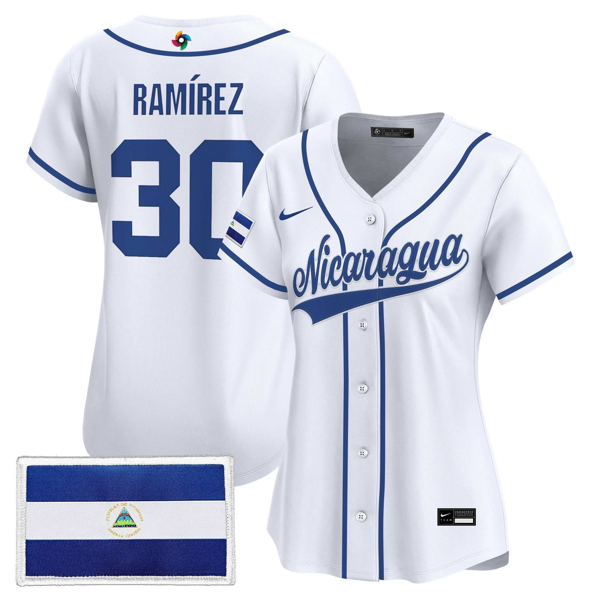 Women's Team Nicaragua 2026 World Baseball Classic Vapor Premier Jersey - Stitched