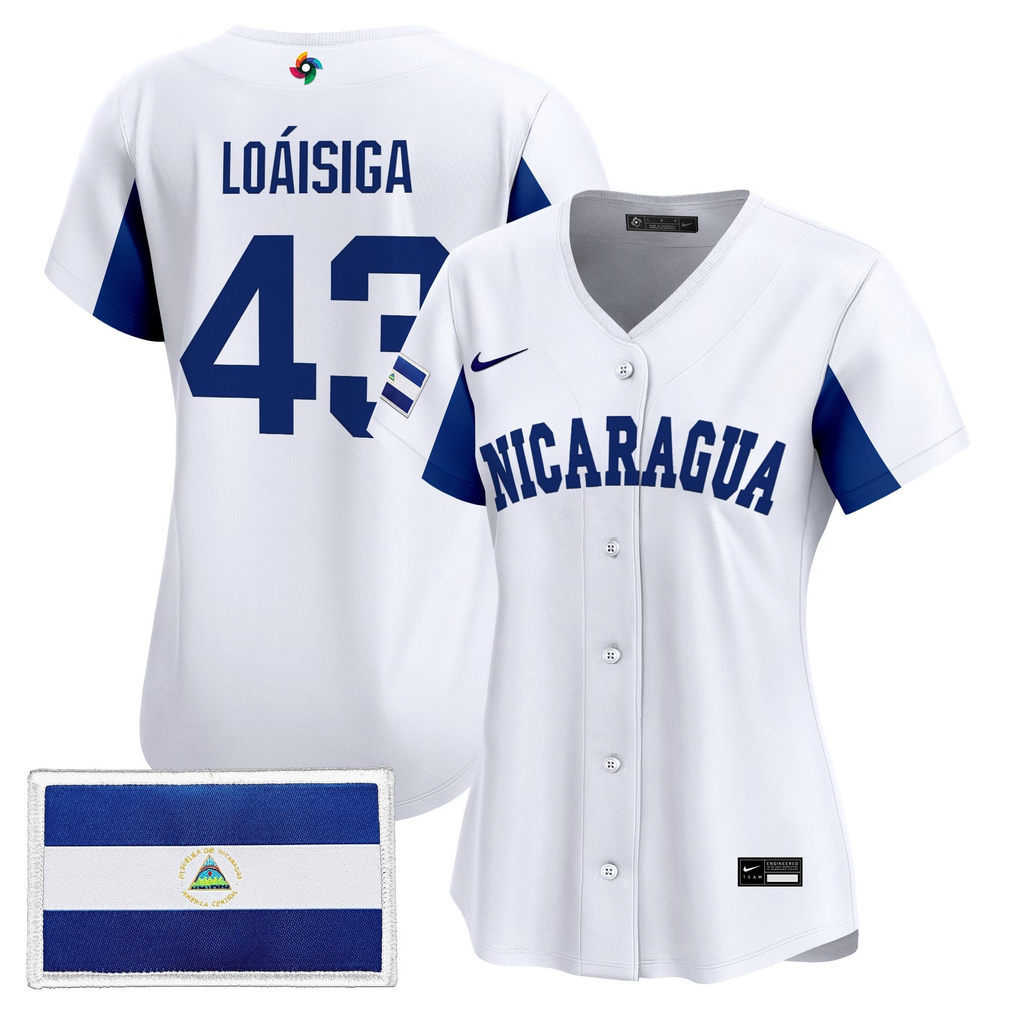Women's Team Nicaragua 2026 World Baseball Classic Vapor Premier Jersey - Stitched