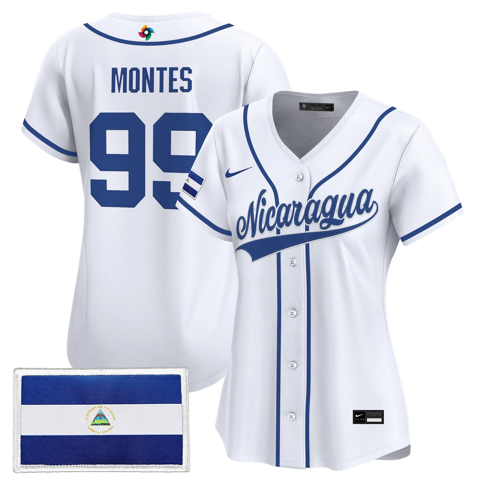 Women's Team Nicaragua 2026 World Baseball Classic Vapor Premier Jersey - Stitched